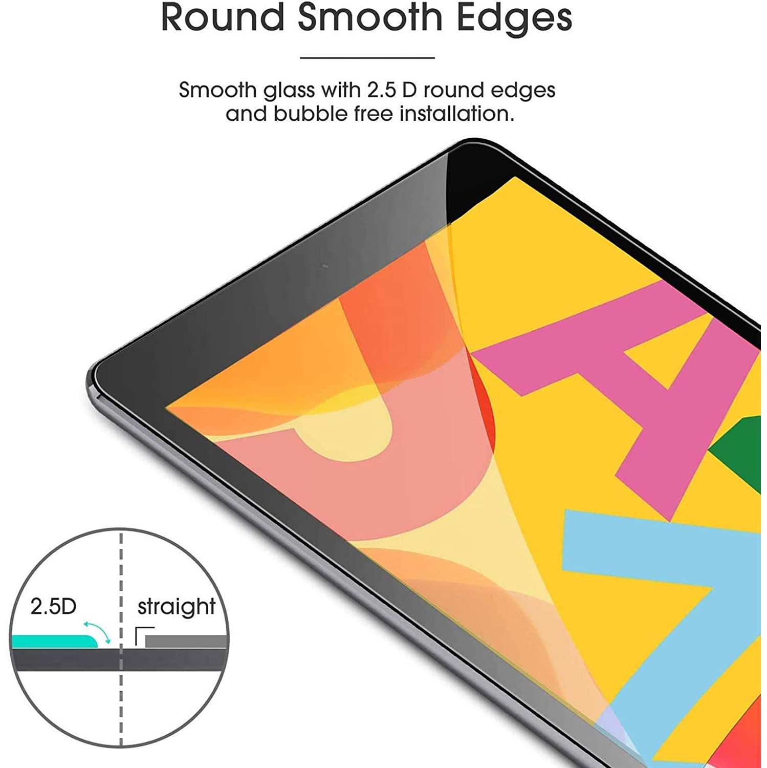 Screen Protector for iPad 9.7" 6th/ 5th Gen 2018 2017/ iPad Pro 9.7 2016/ Air 2/ Air, Tempered Glass Screen Film Guard for 9.7 inch iPad 6/5, Pro