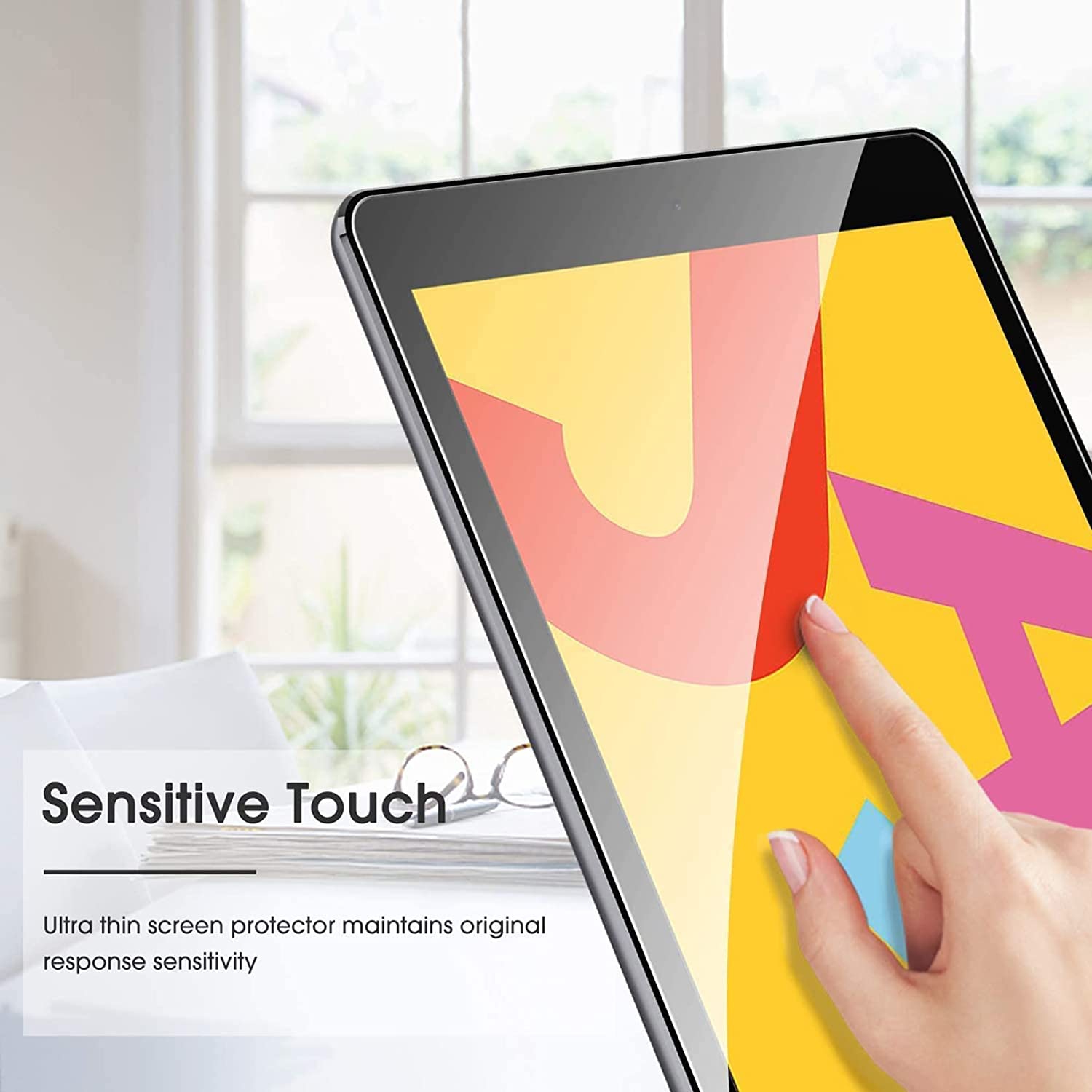 Screen Protector for iPad 9.7" 6th/ 5th Gen 2018 2017/ iPad Pro 9.7 2016/ Air 2/ Air, Tempered Glass Screen Film Guard for 9.7 inch iPad 6/5, Pro