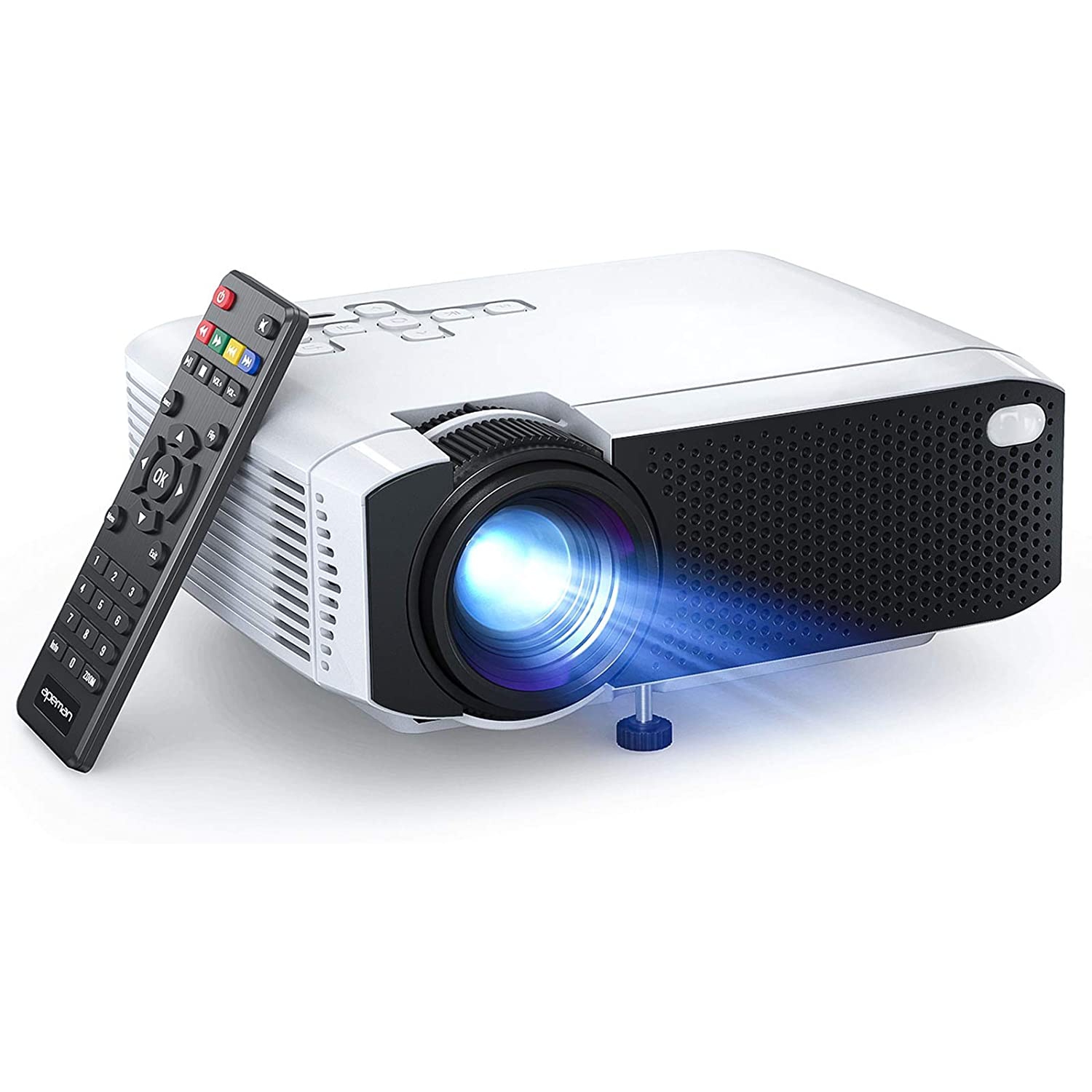APEMAN Mini Portable LED 4000 Lumen Video Projector with Dual Built-in Speakers - Open box