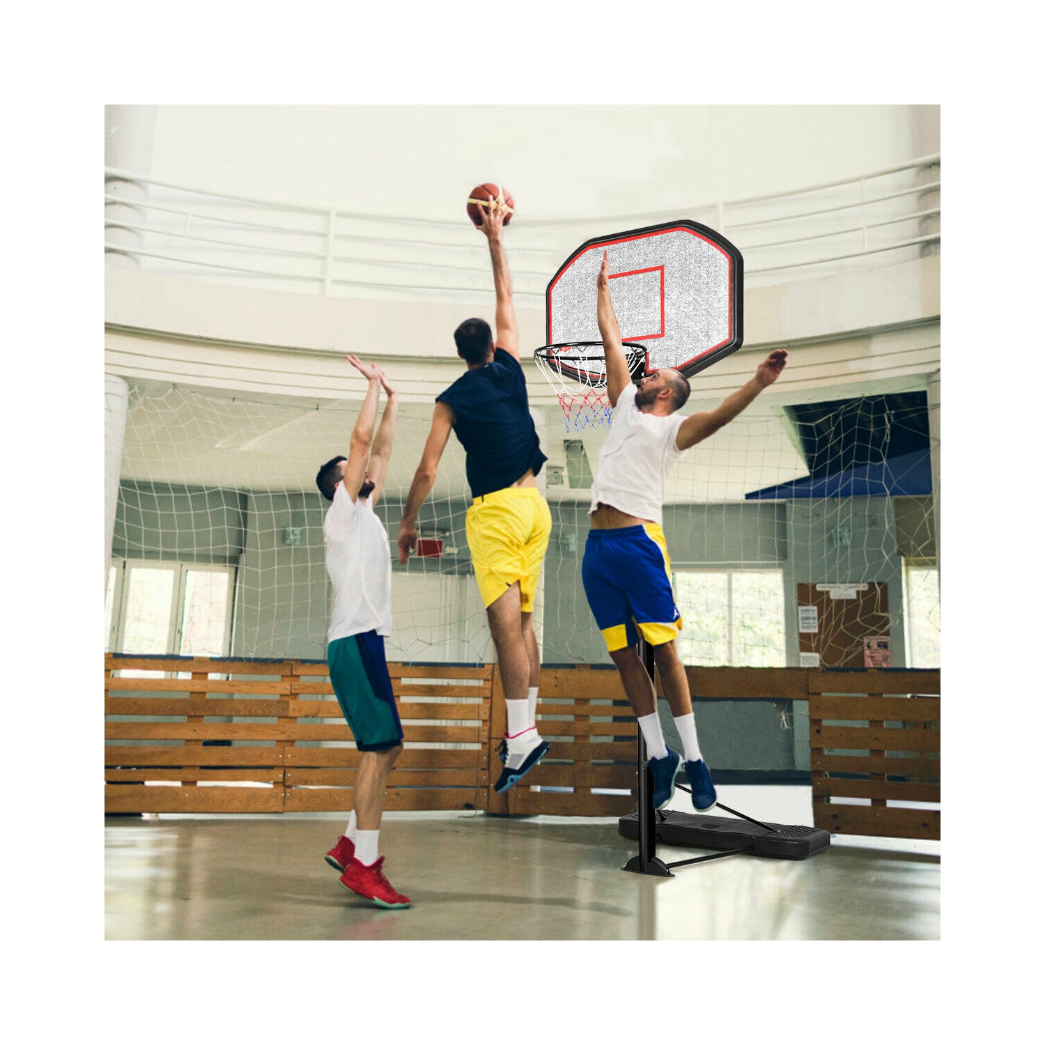 Costway 10ft 43'' Backboard In/outdoor Adjustable Height Basketball Hoop System