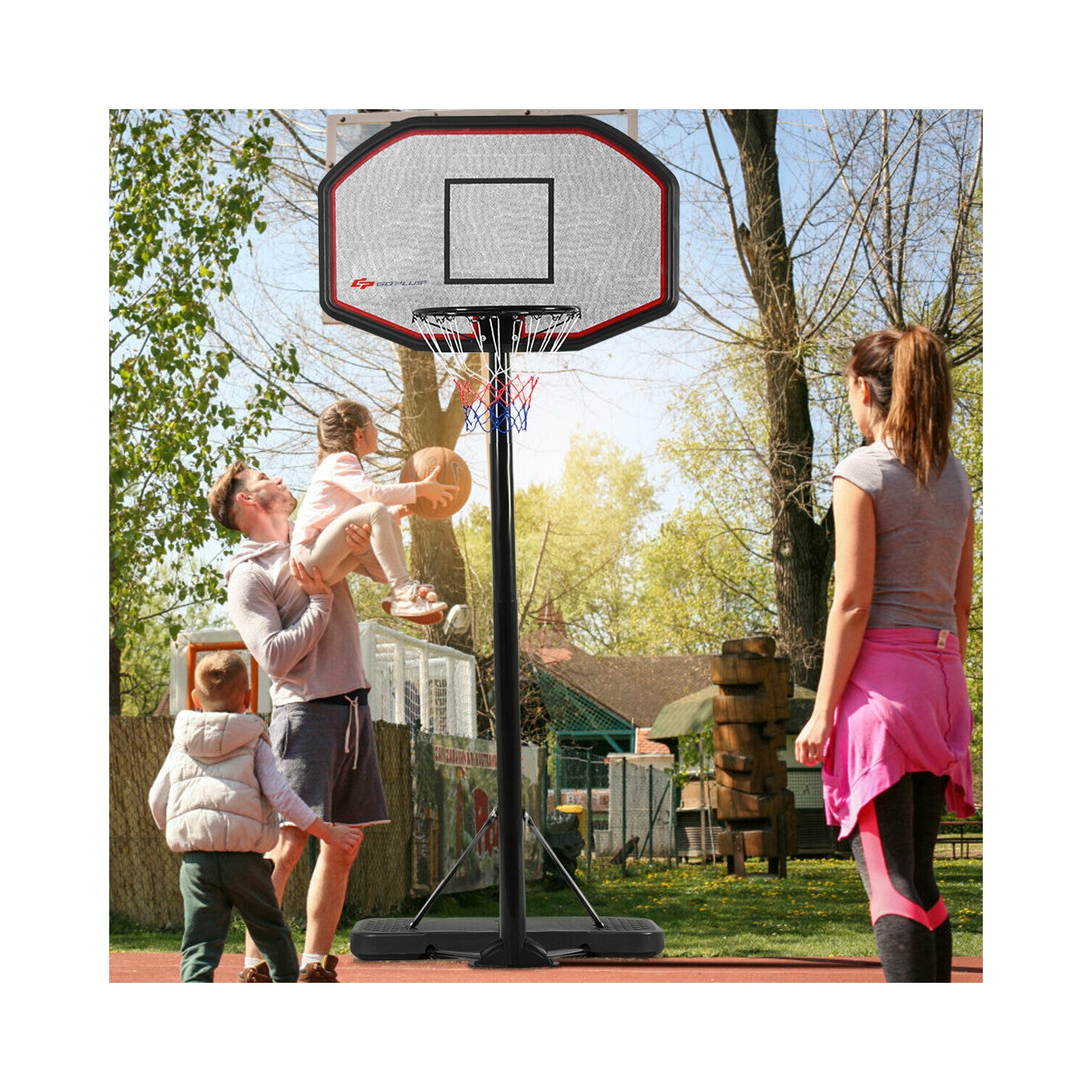 Costway 10ft 43'' Backboard In/outdoor Adjustable Height Basketball Hoop System