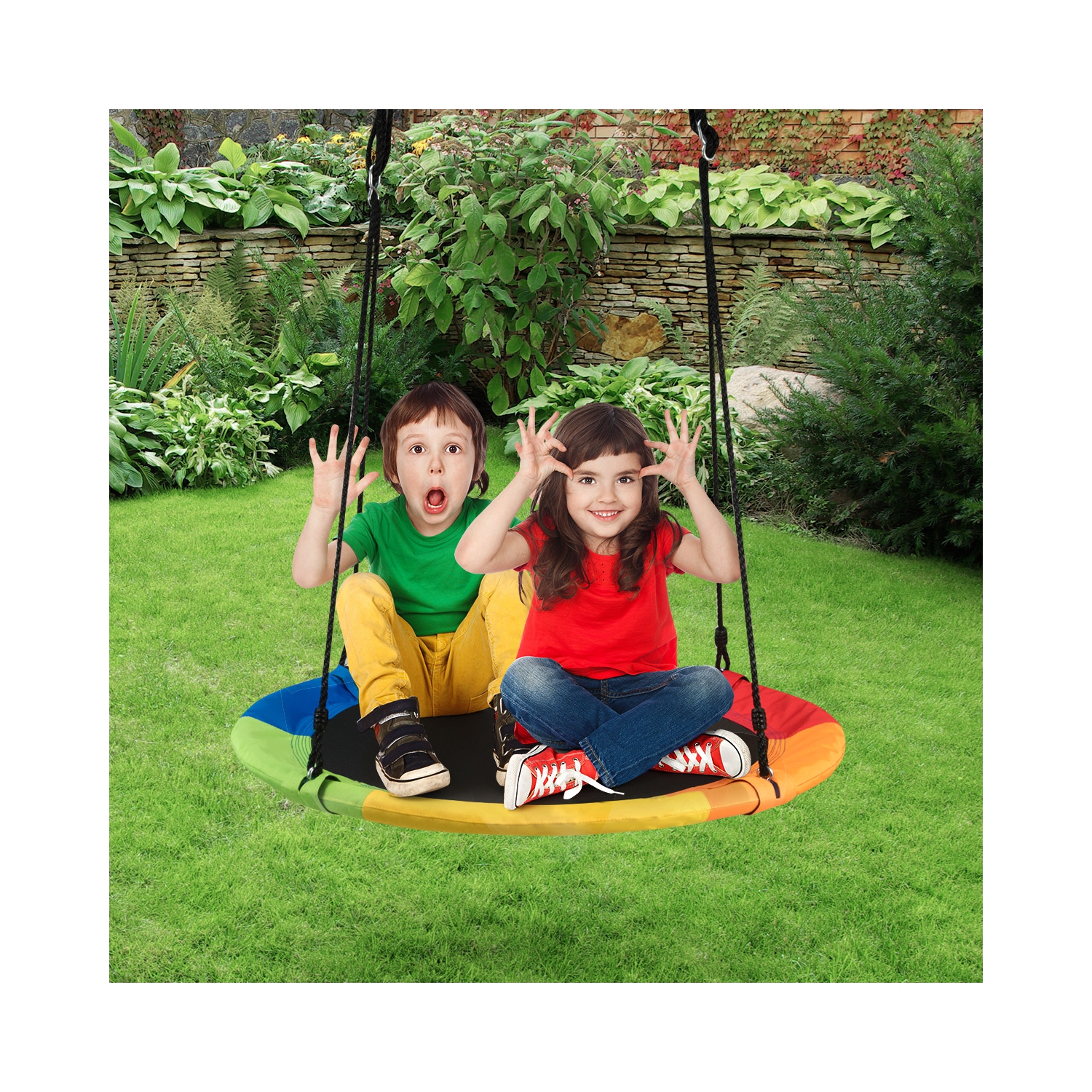 Goplus 40'' Flying Saucer Tree Swing Indoor Outdoor Play Set Kids Christmas Gift