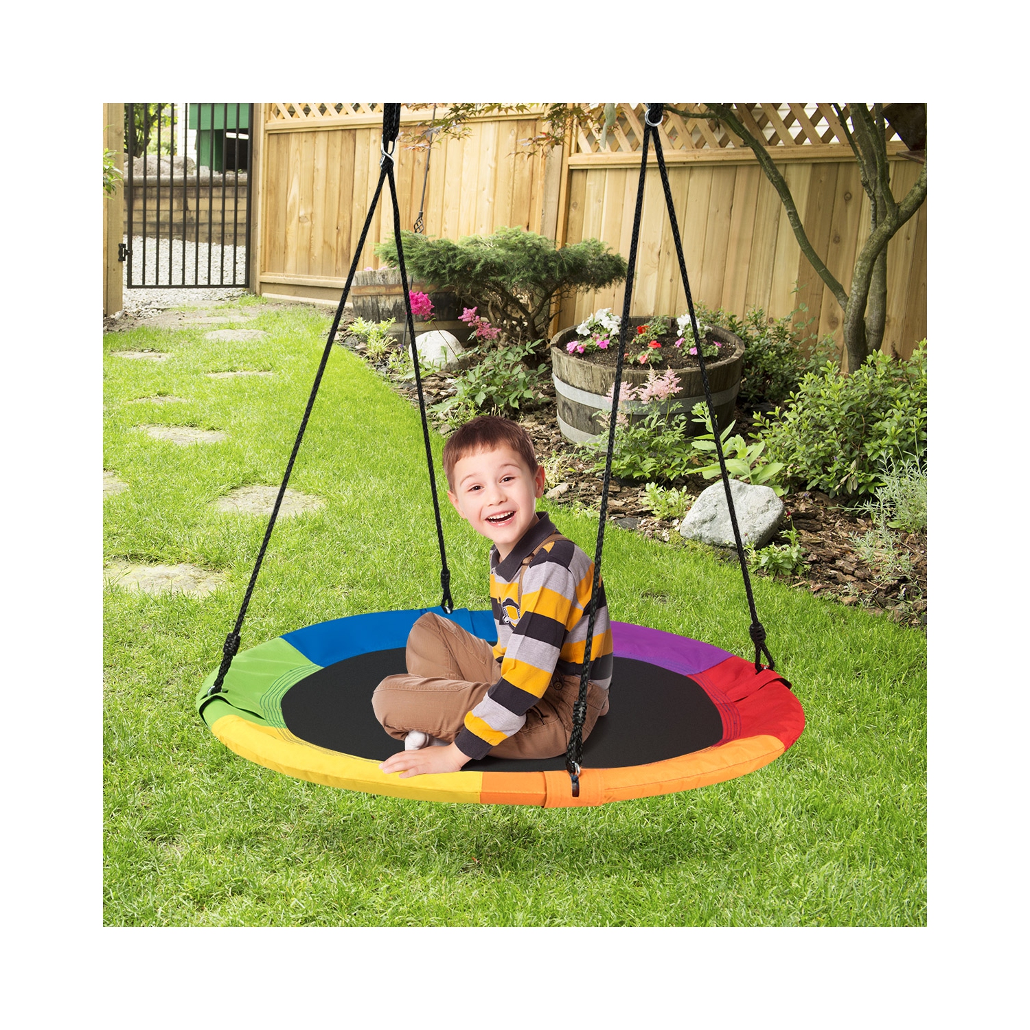 Goplus 40'' Flying Saucer Tree Swing Indoor Outdoor Play Set Kids Christmas Gift