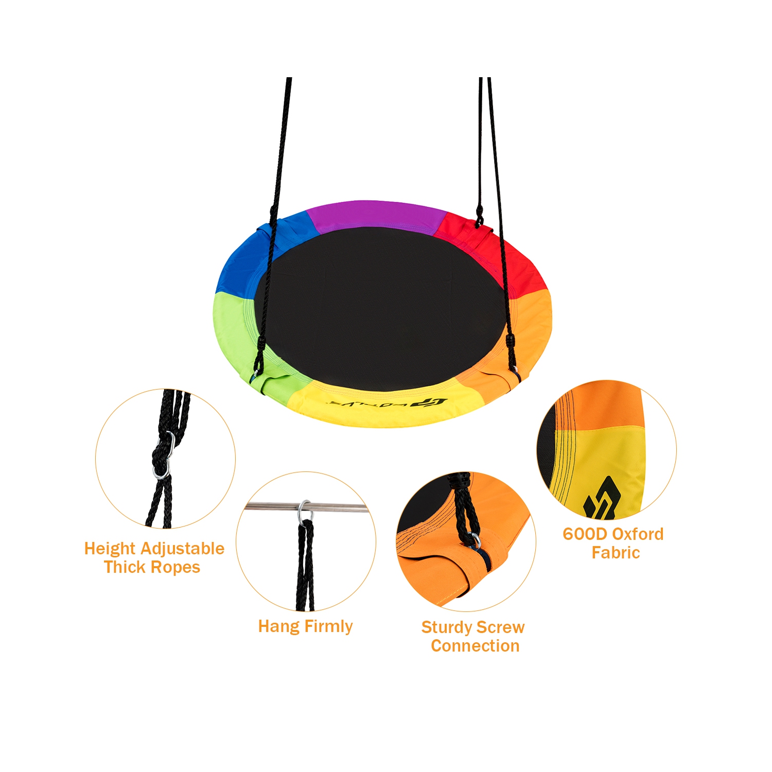 Goplus 40'' Flying Saucer Tree Swing Indoor Outdoor Play Set Kids Christmas Gift