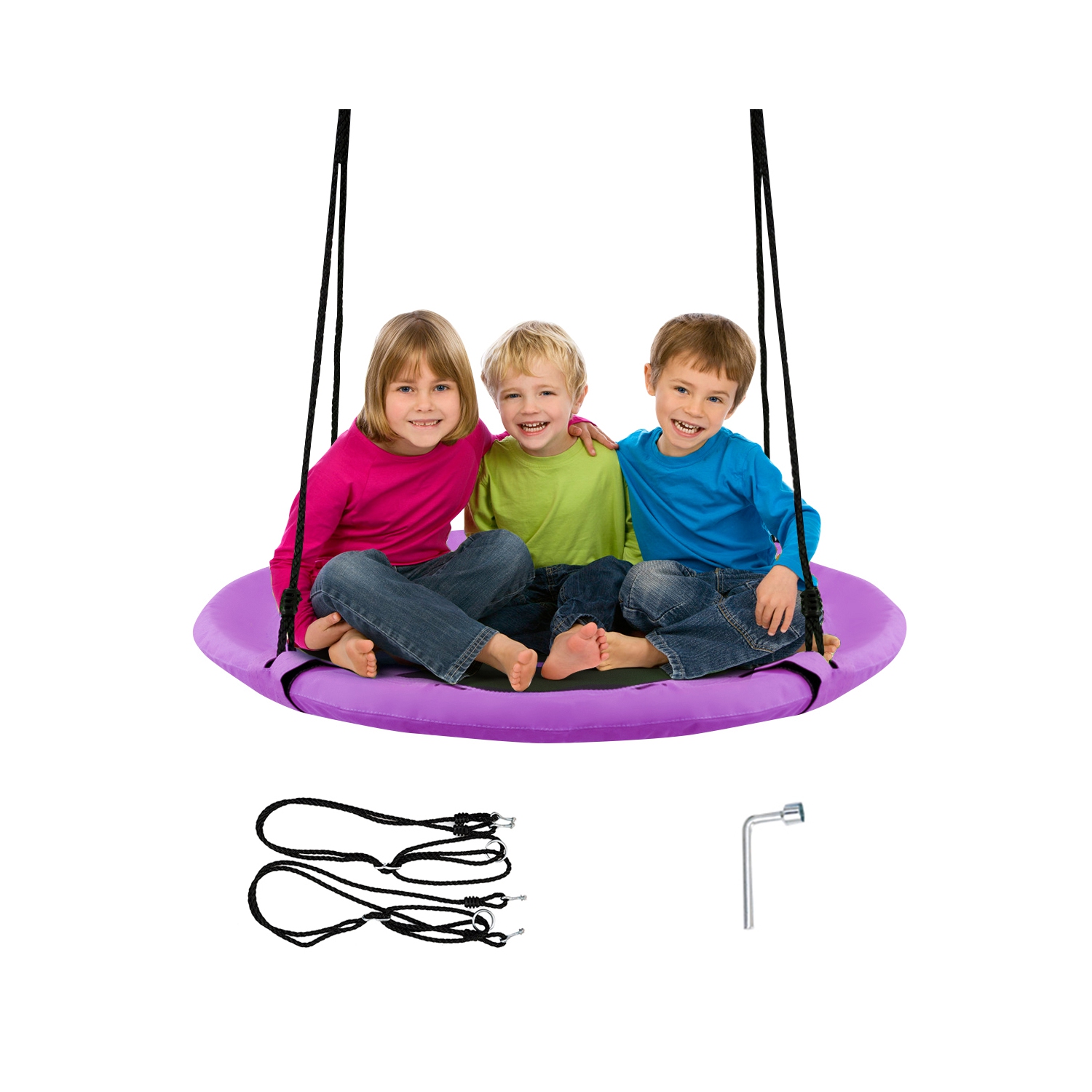 Costway 40'' Kids Flying Saucer Swing – Purple