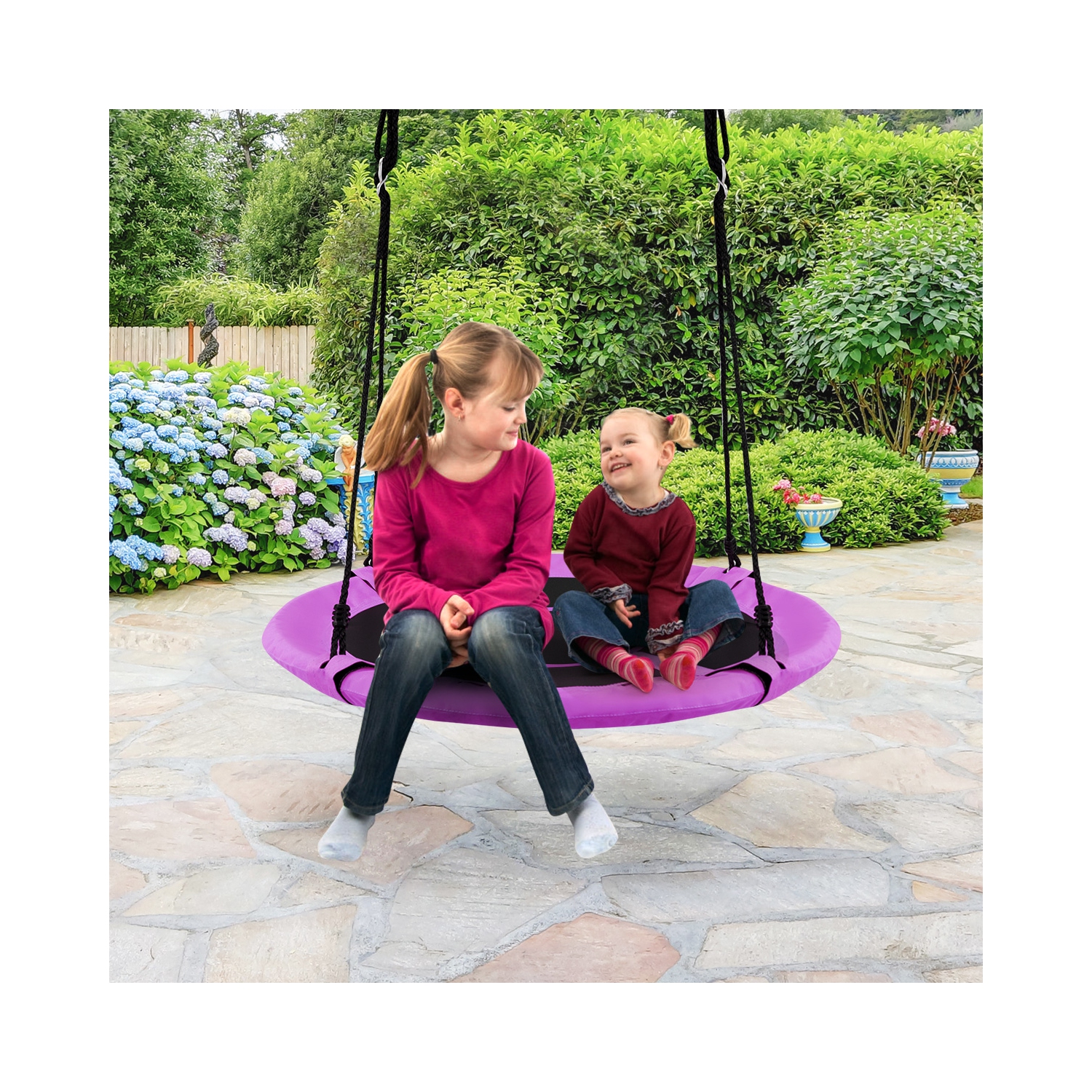 Costway 40'' Kids Flying Saucer Swing – Purple