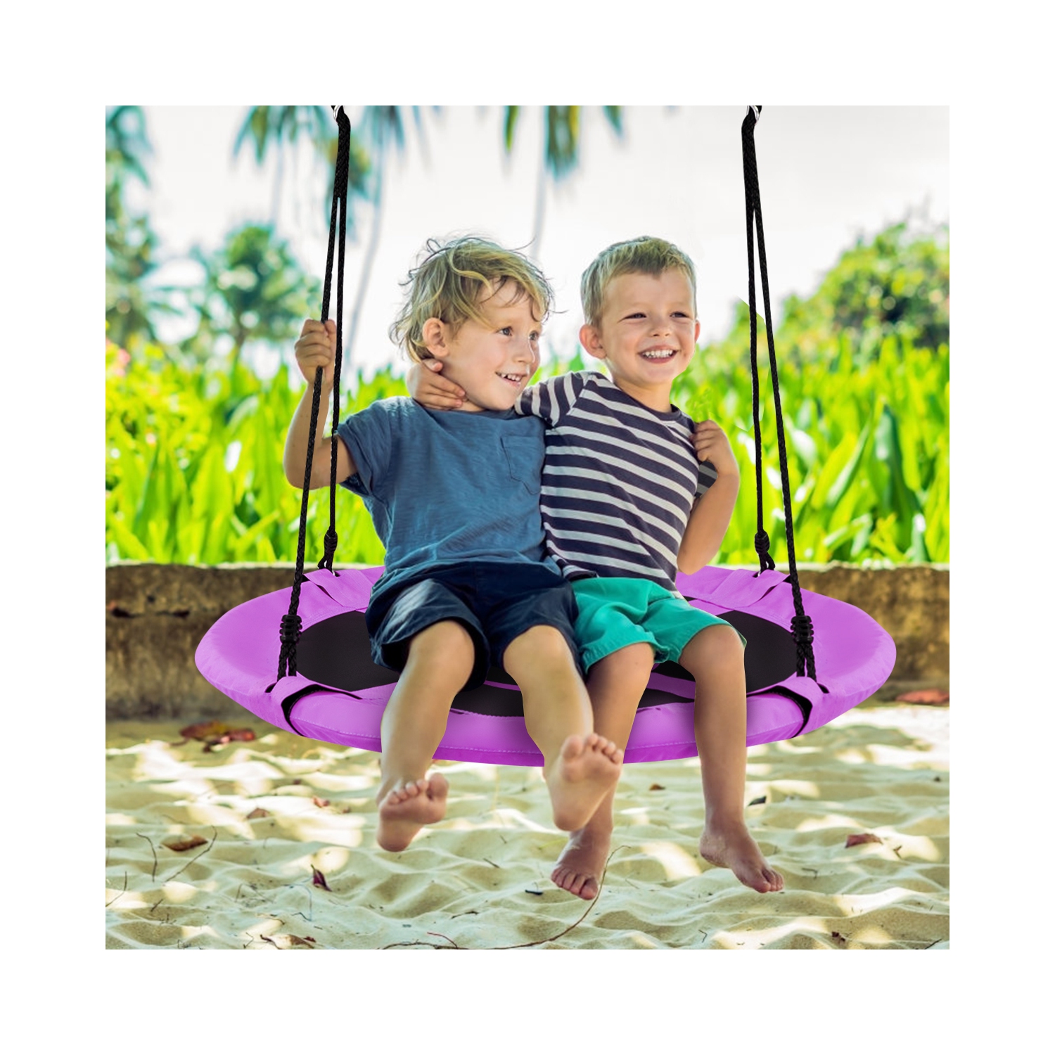 Costway 40'' Kids Flying Saucer Swing – Purple