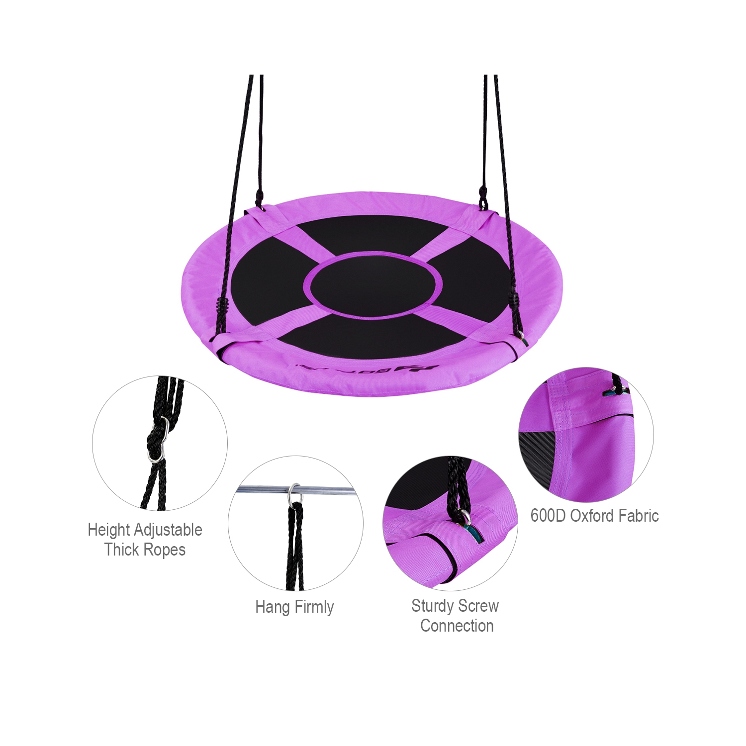 Costway 40'' Kids Flying Saucer Swing – Purple