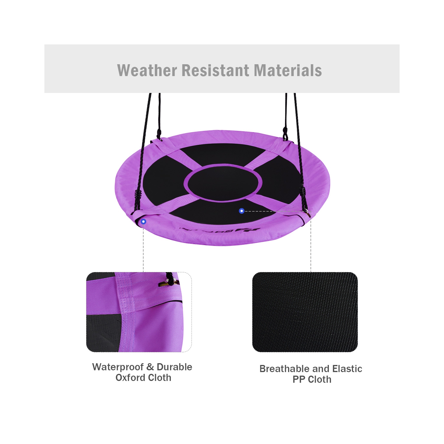 Costway 40'' Kids Flying Saucer Swing – Purple