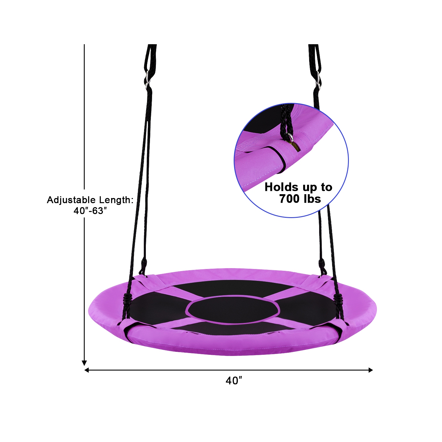 Costway 40'' Kids Flying Saucer Swing – Purple