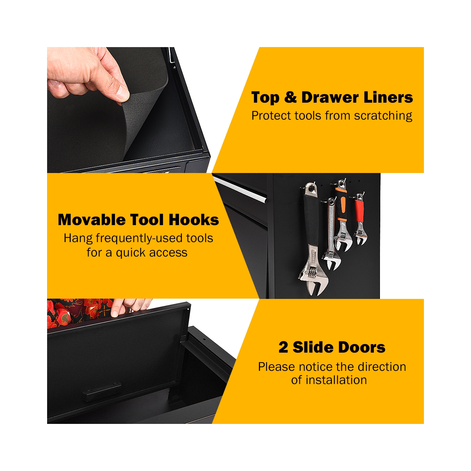 Costway High Capacity 6-Drawer Rolling Tool Chest Storage Cabinet Toolbox Combo w/ Riser