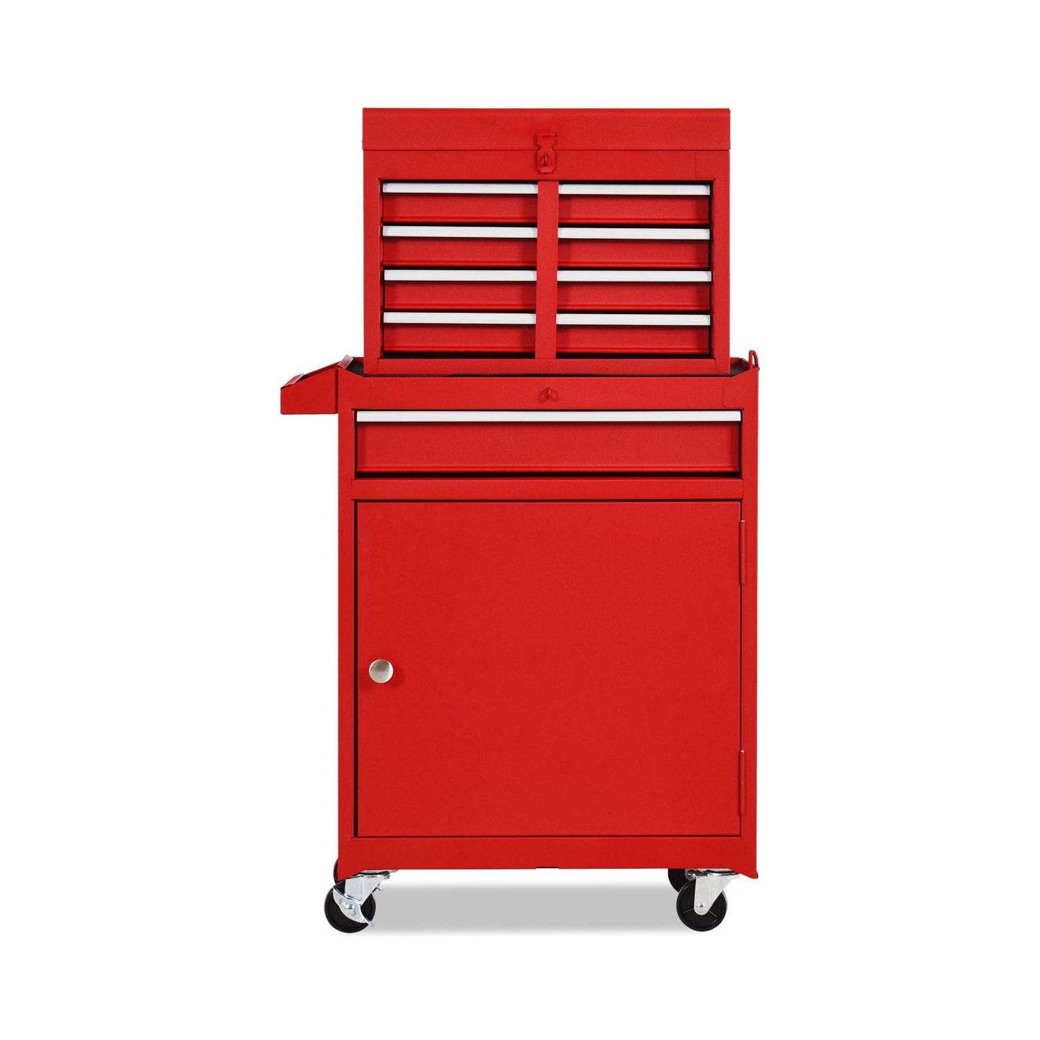 2 in 1 Tool Chest & Cabinet with 5 Sliding Drawers Rolling Garage Organizer