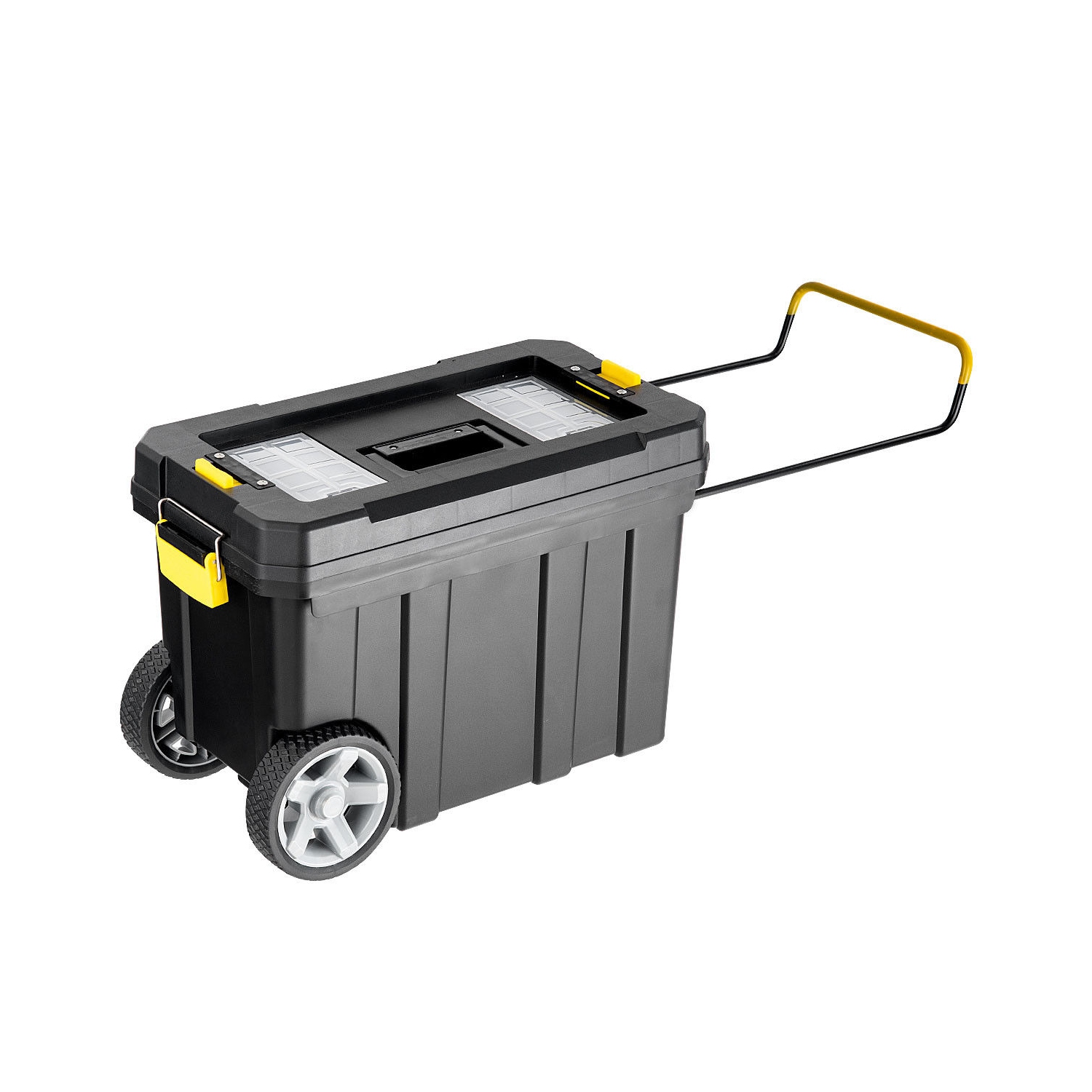 Costway 2-in-1 Rolling Tool Box Set Mobile Tool Chest Storage Organizer Portable Black