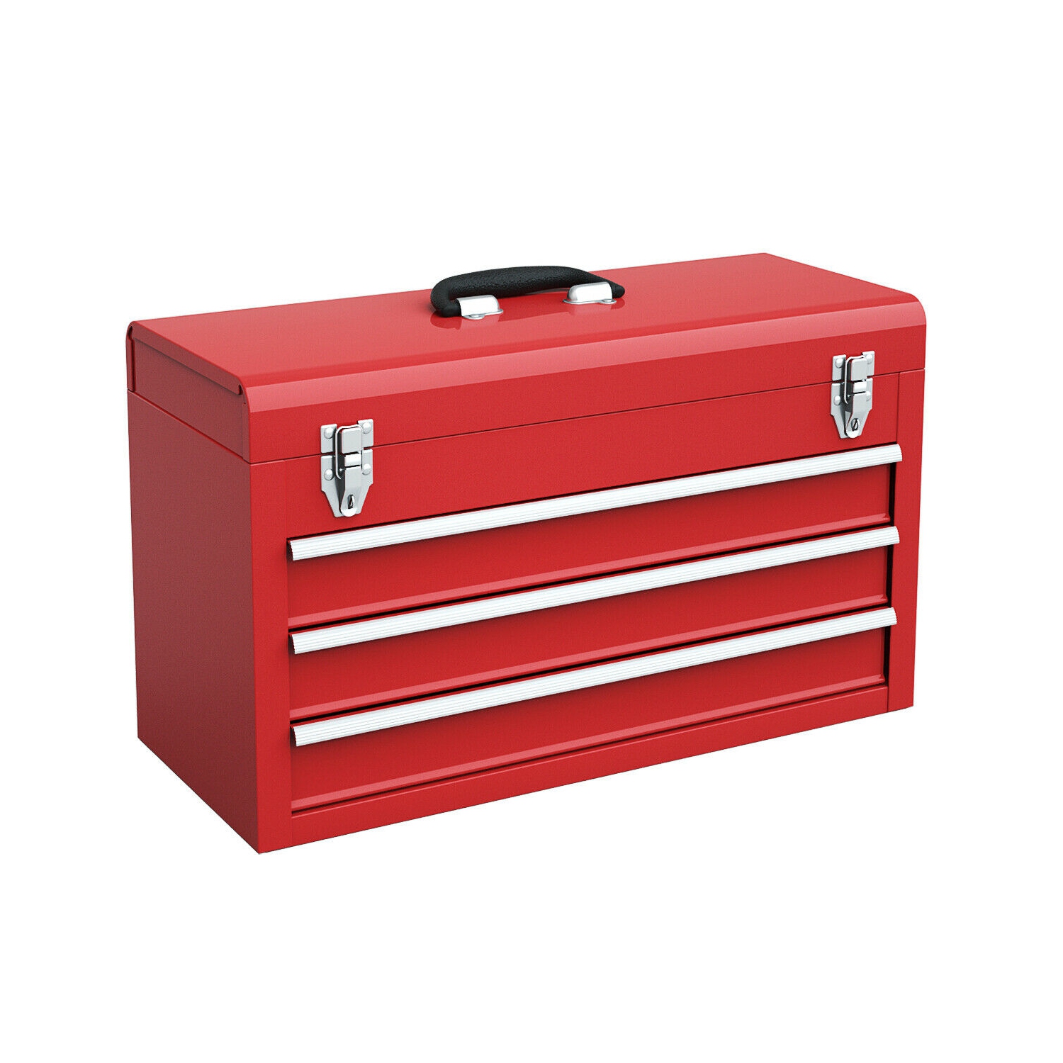 Costway Portable Tool Chest Box Storage Cabinet Garage Mechanic Organizer 3 Drawers Red