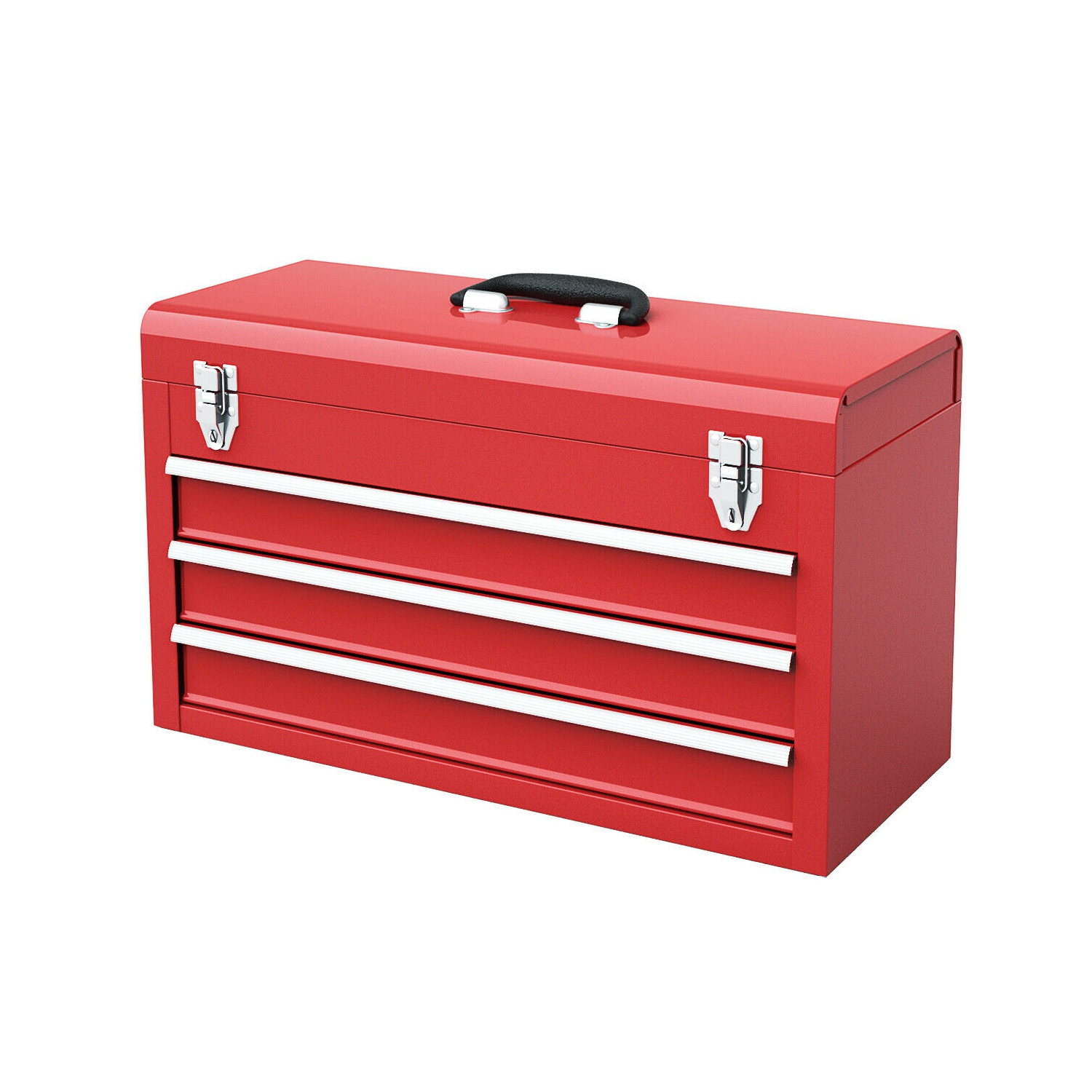 Costway Portable Tool Chest Box Storage Cabinet Garage Mechanic Organizer 3 Drawers Red