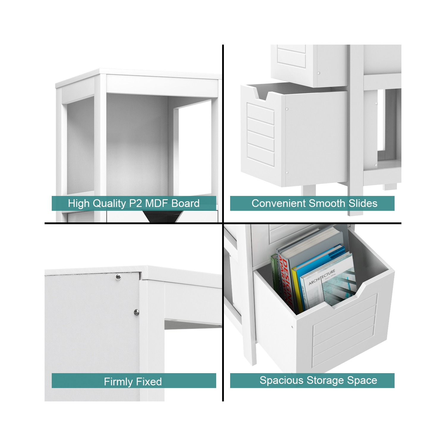 Costway Bathroom Wooden Floor Cabinet Multifunction Storage Rack Stand Organizer Bedroom