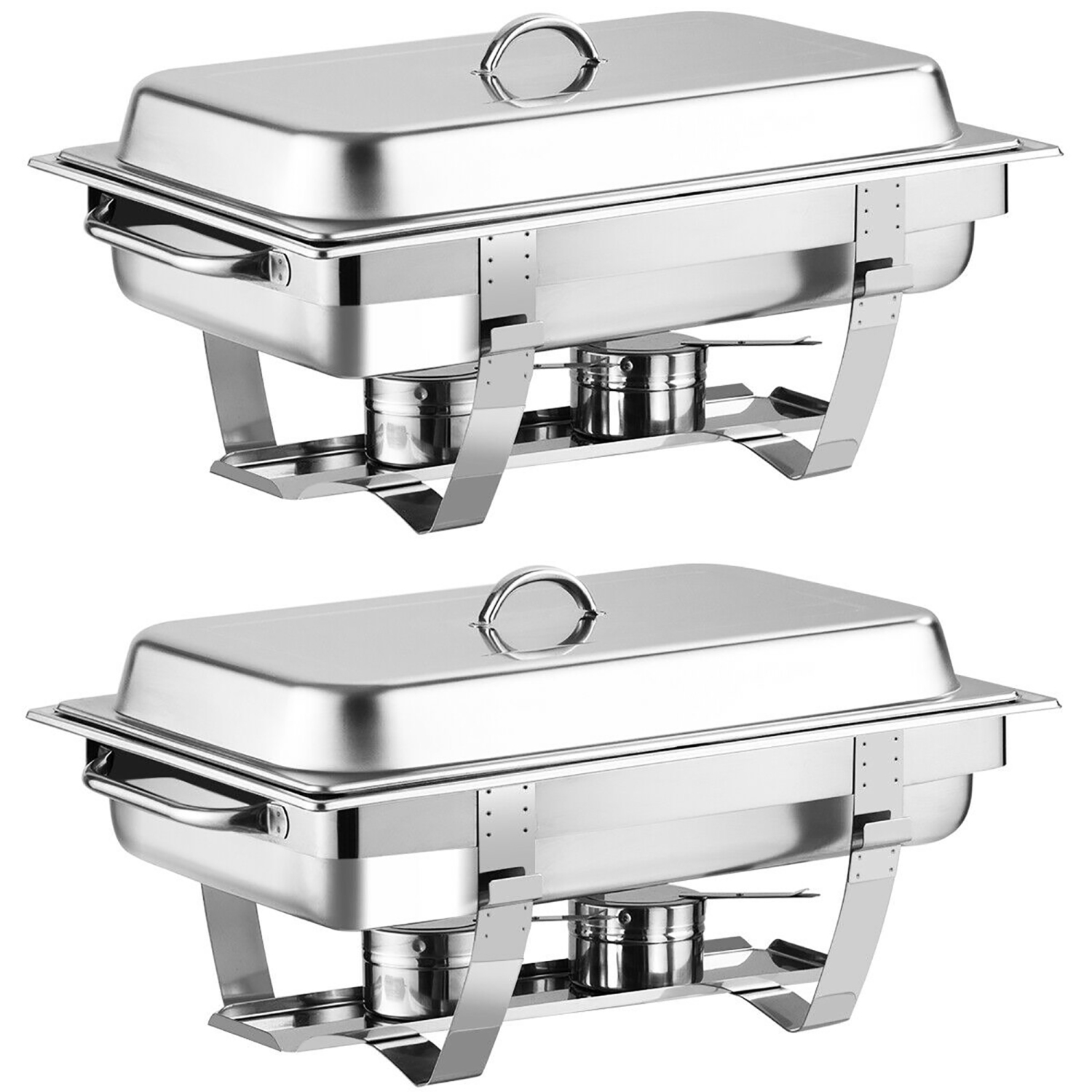 Costway 2 Packs Full Size Chafing Dish 9 Quart Stainless Steel Rectangular Chafer Buffet