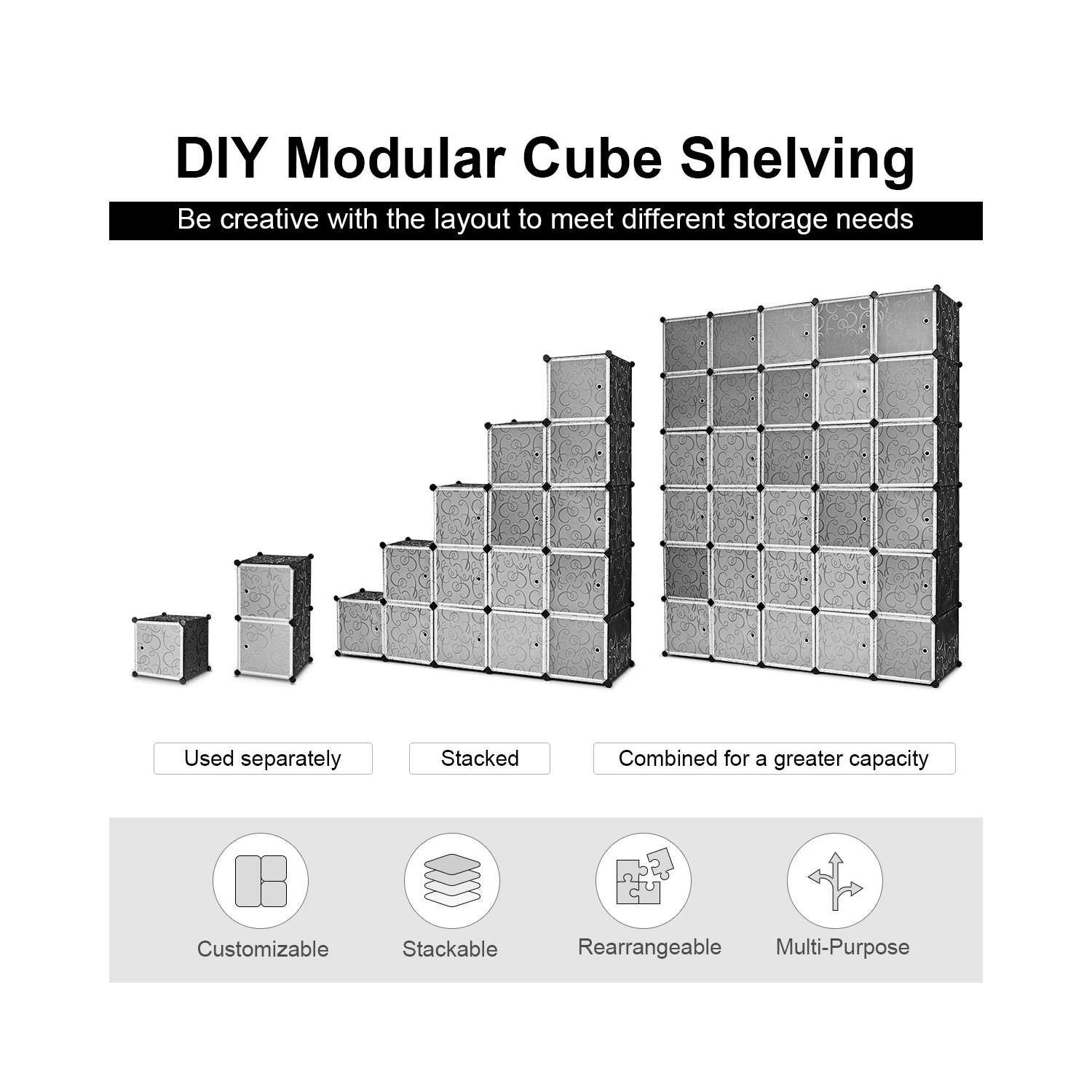 Ce meuble de rangement portatif à 30 cubes avec portes pour garde-robe de Costway vous permet de ranger vos vêtements