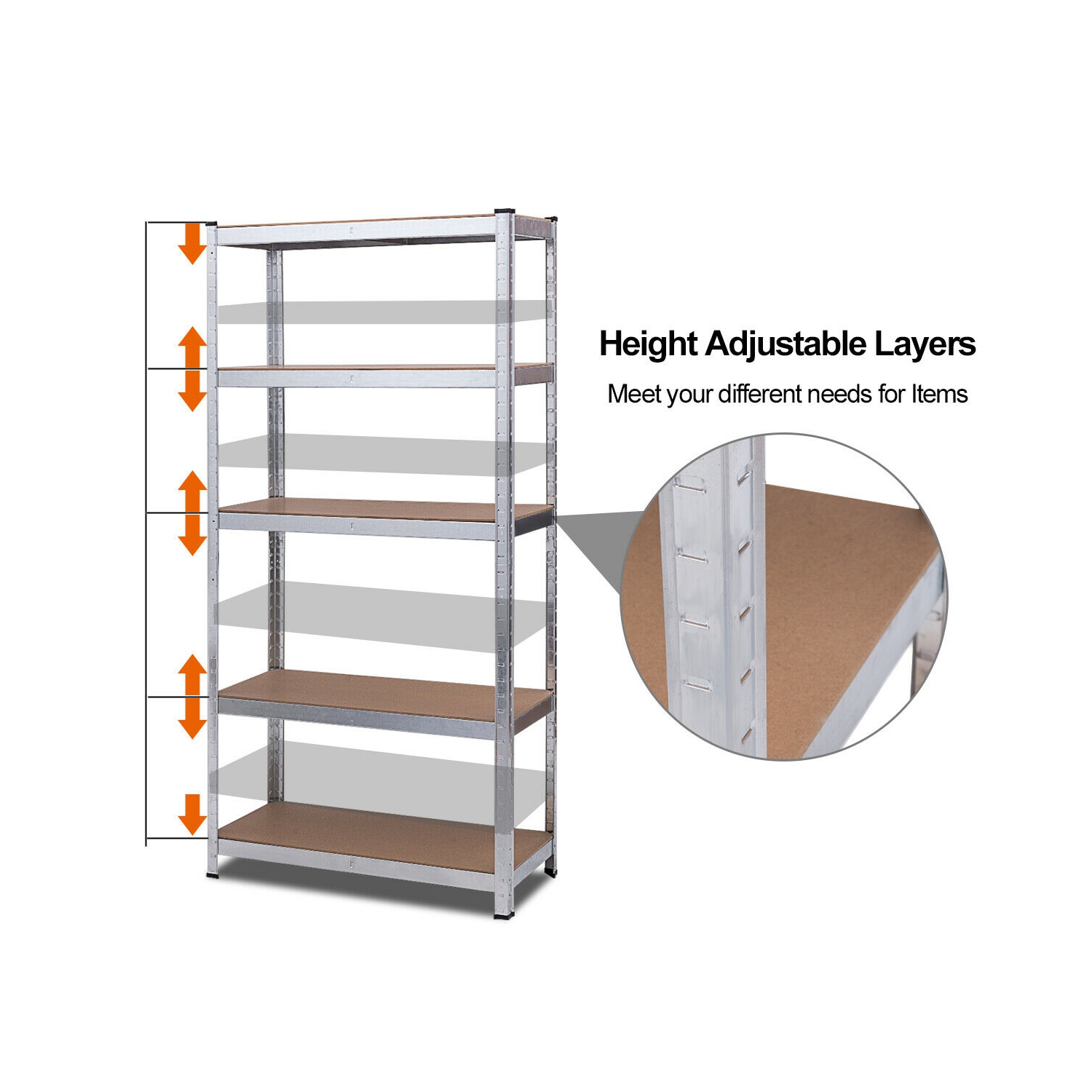 Costway 2 PCS 72-Inch 5-Tier Storage Rack Adjustable Garage Shelf Shelving Unit