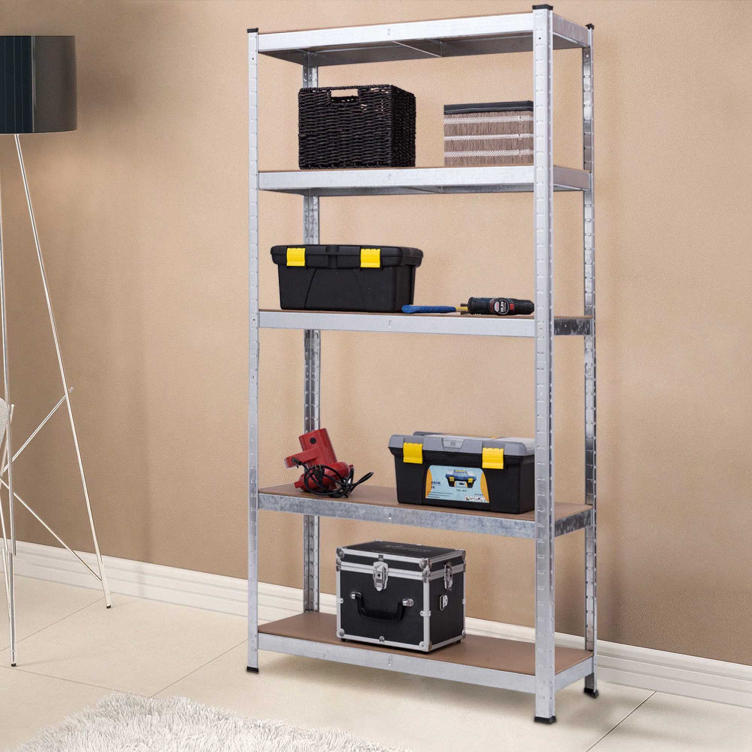 Costway 71'' Heavy Duty Storage Shelf Steel Metal Garage Rack 5 Level Adjustable Shelves