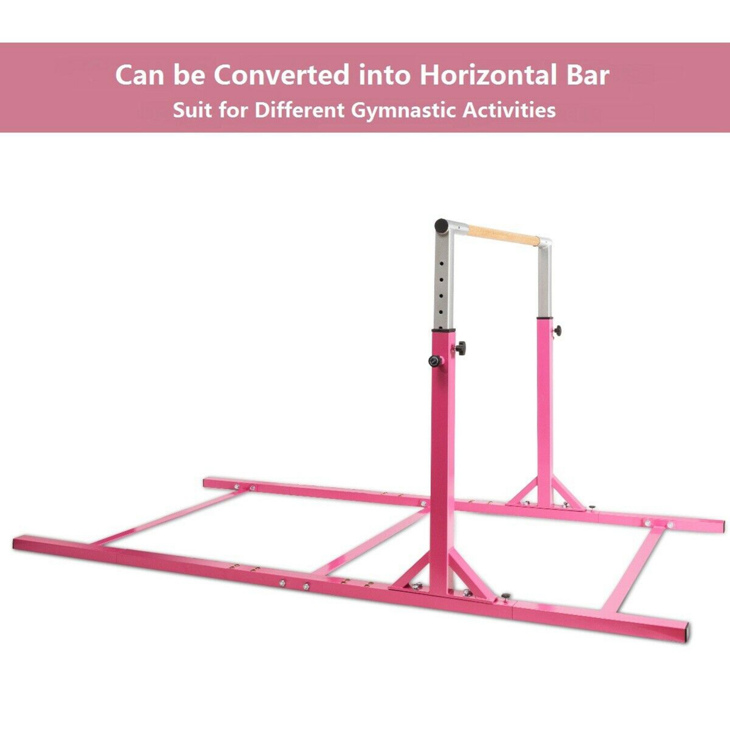 Costway Kids Double Horizontal Bars Gym Home Adjustable