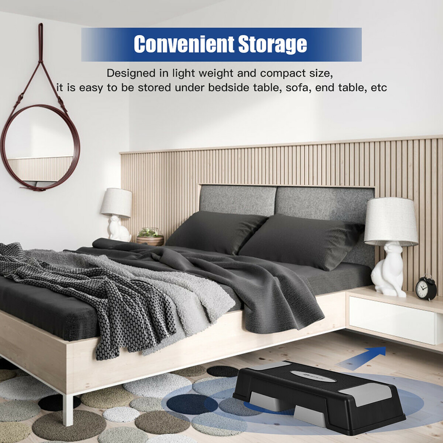 Goplus Aerobic Exercise Stepper Trainer W/Riser Adjustable Height 5''- 7''- 9'' Purple\Blue\Gray