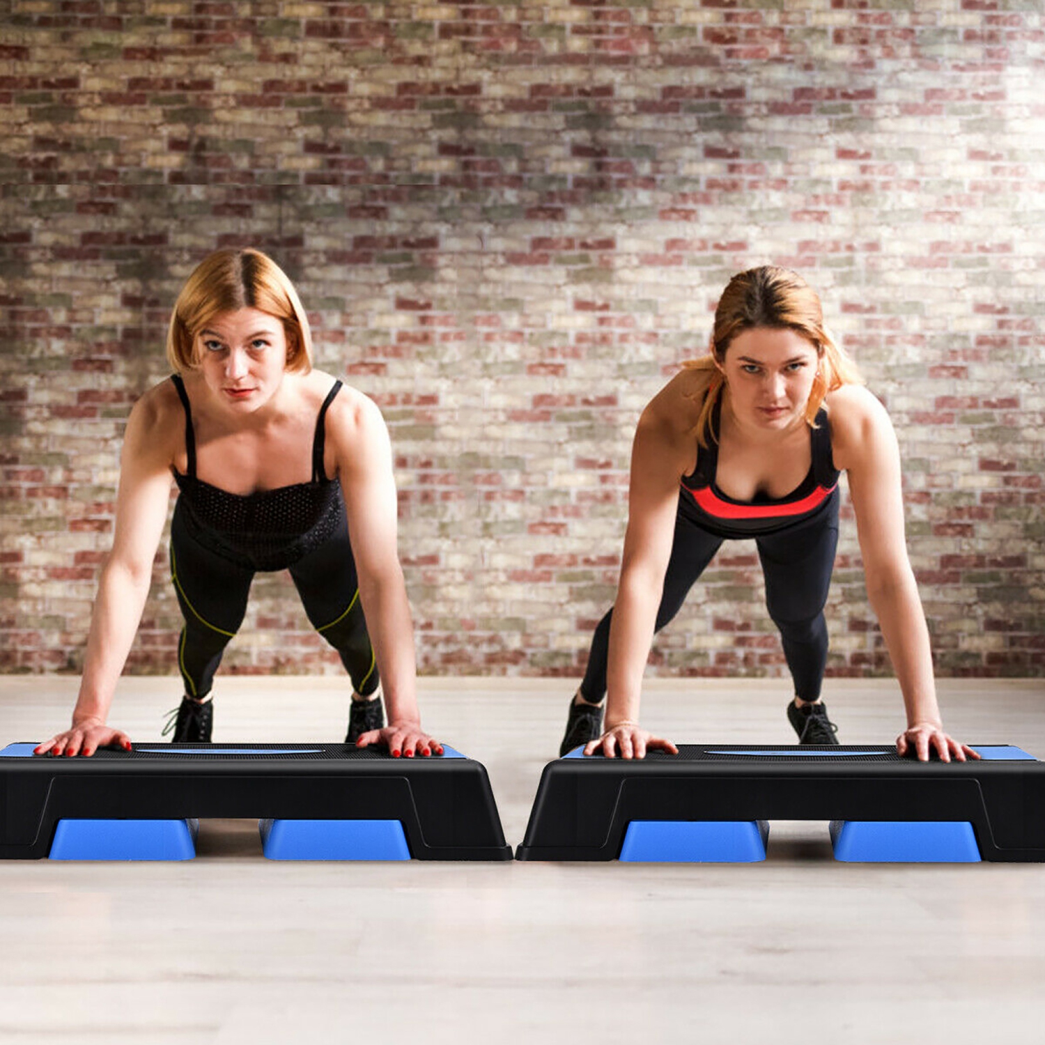 Goplus Aerobic Exercise Stepper Trainer W/Riser Adjustable Height 5''- 7''- 9''