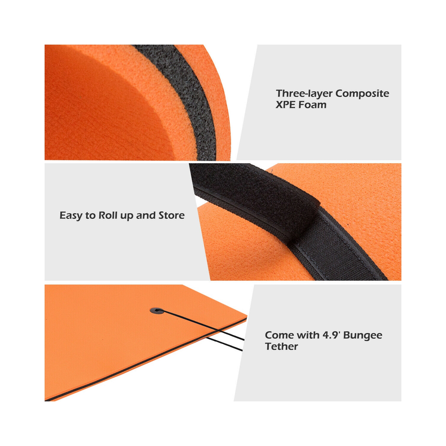 Goplus 3 Layer Water Mat Floating Pad Island Water Sports Recreation Relaxing Tear-resistant 12' x 6'