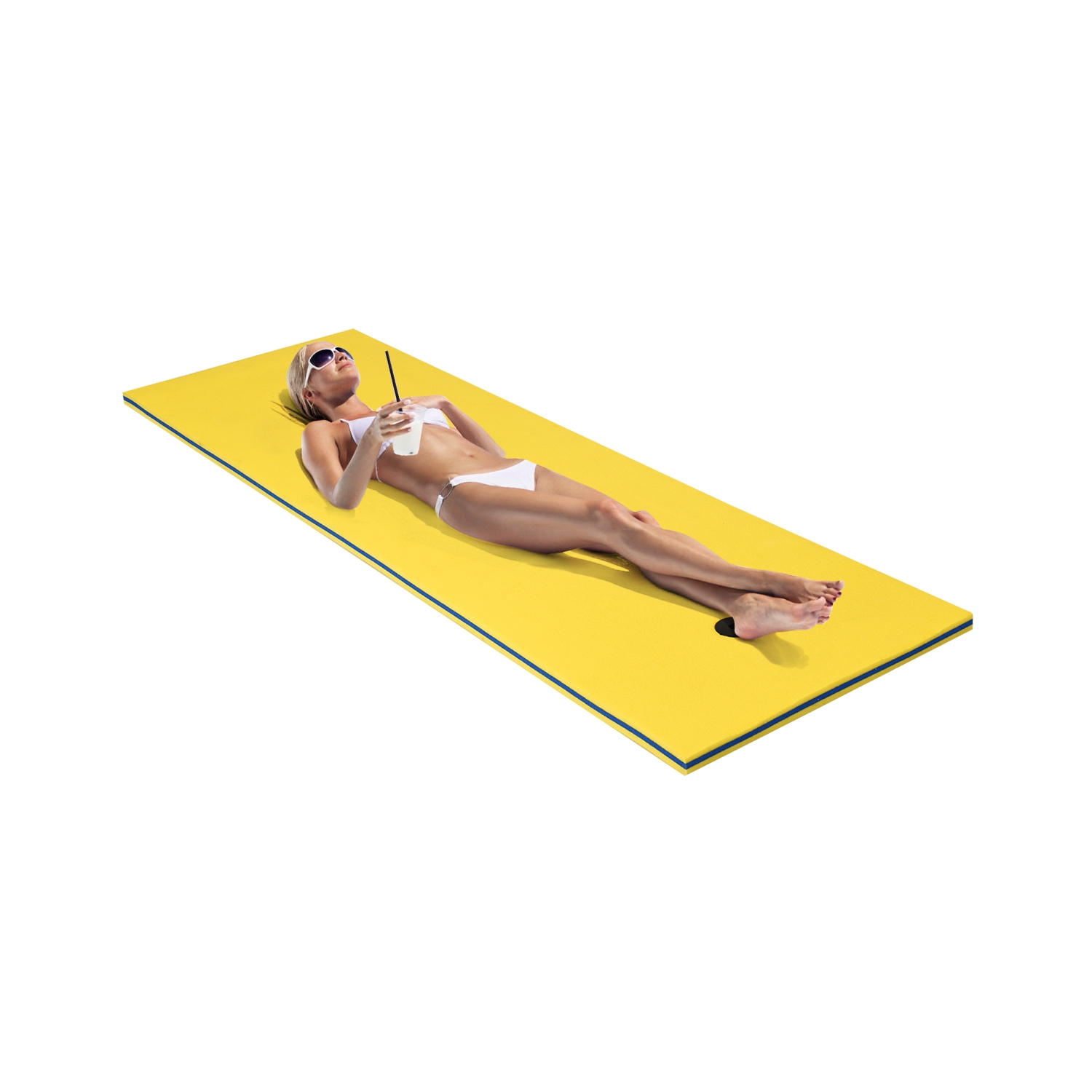 Costway 3-Layer Tear-Resistant Foam Floating Pad Island Water Sports Relaxing