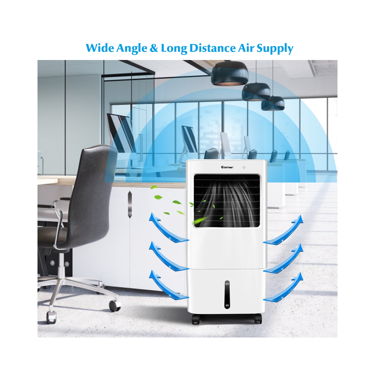 Ventilateur/humidificateur portatif par évaporation avec télécommande et minuterie 7.5 de Costway