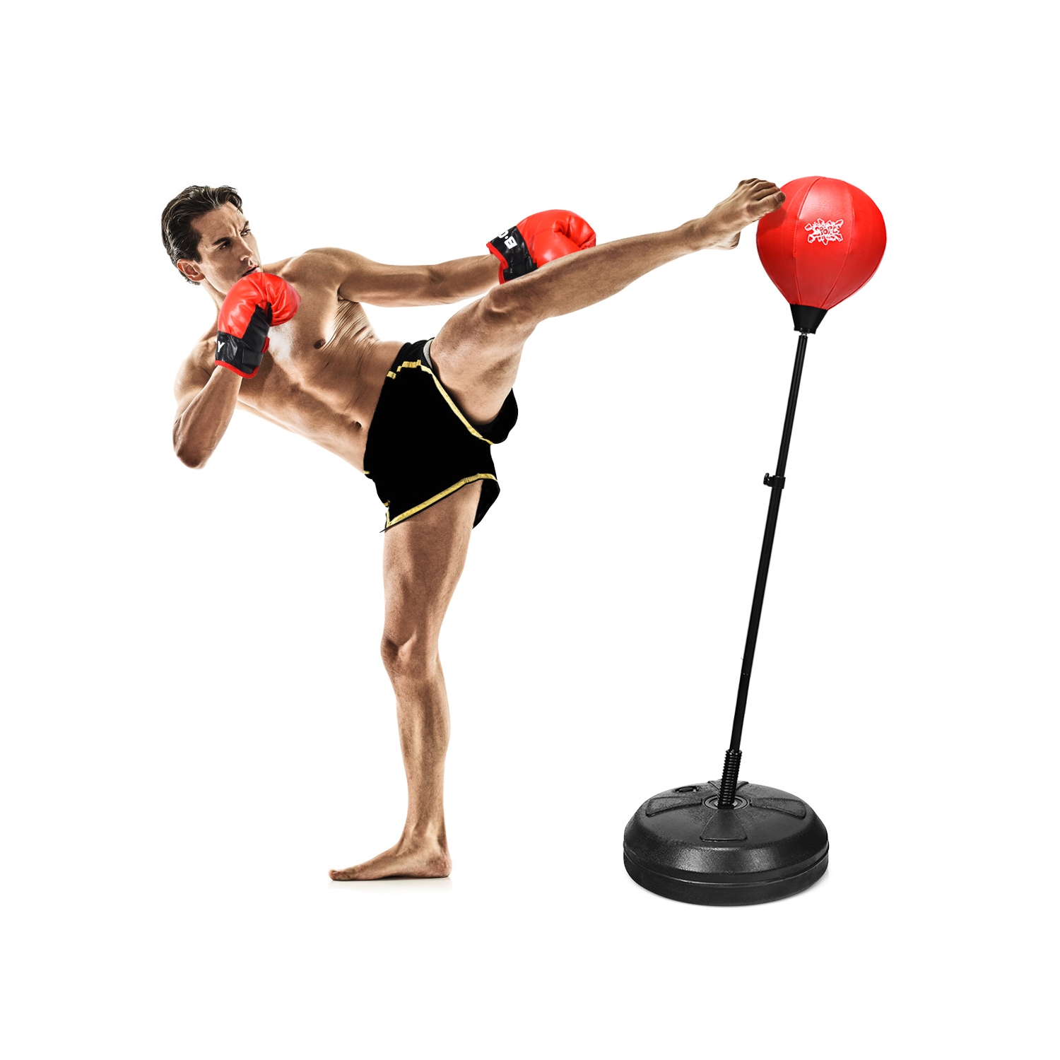 Costway Boxing Punching Bag w/Height Adjustable Stand Boxing Gloves