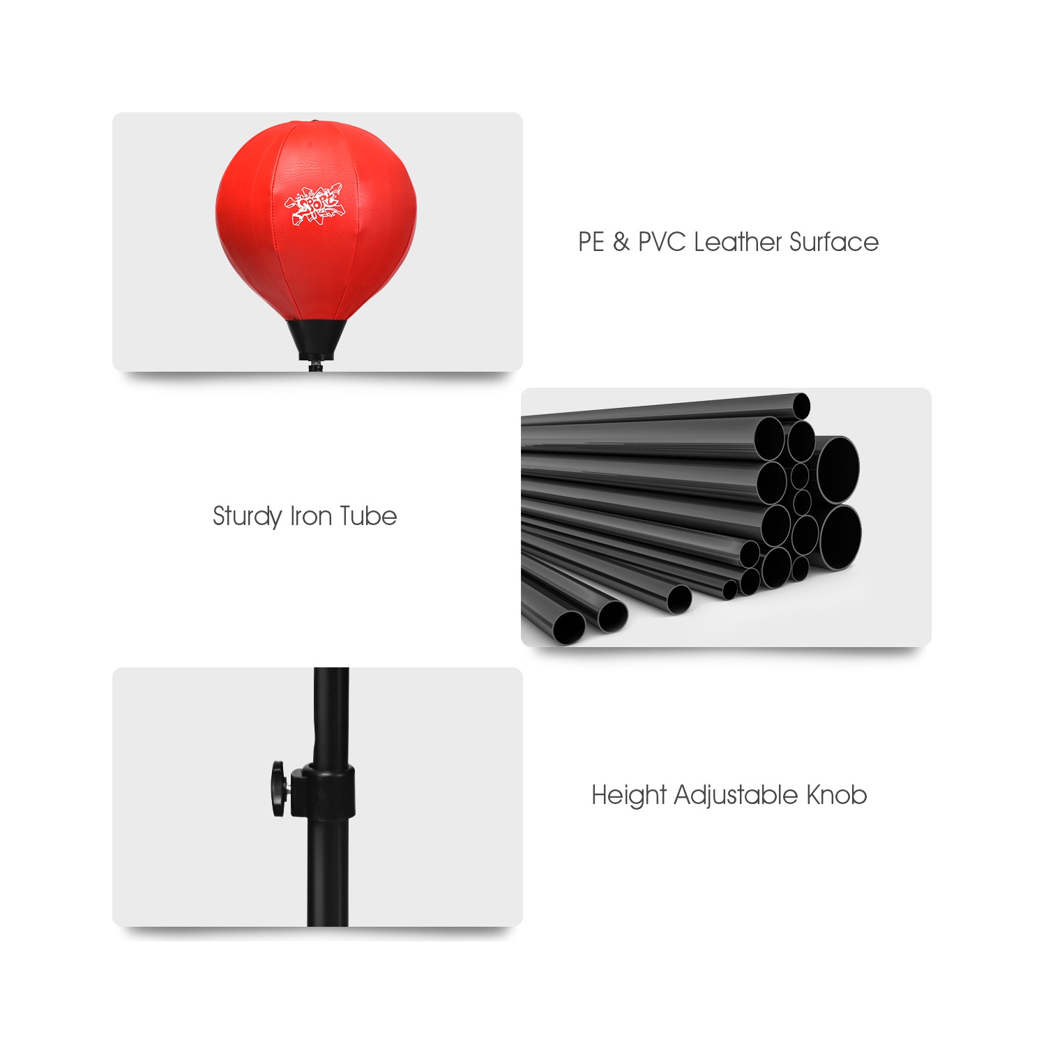 Costway Boxing Punching Bag w/Height Adjustable Stand Boxing Gloves