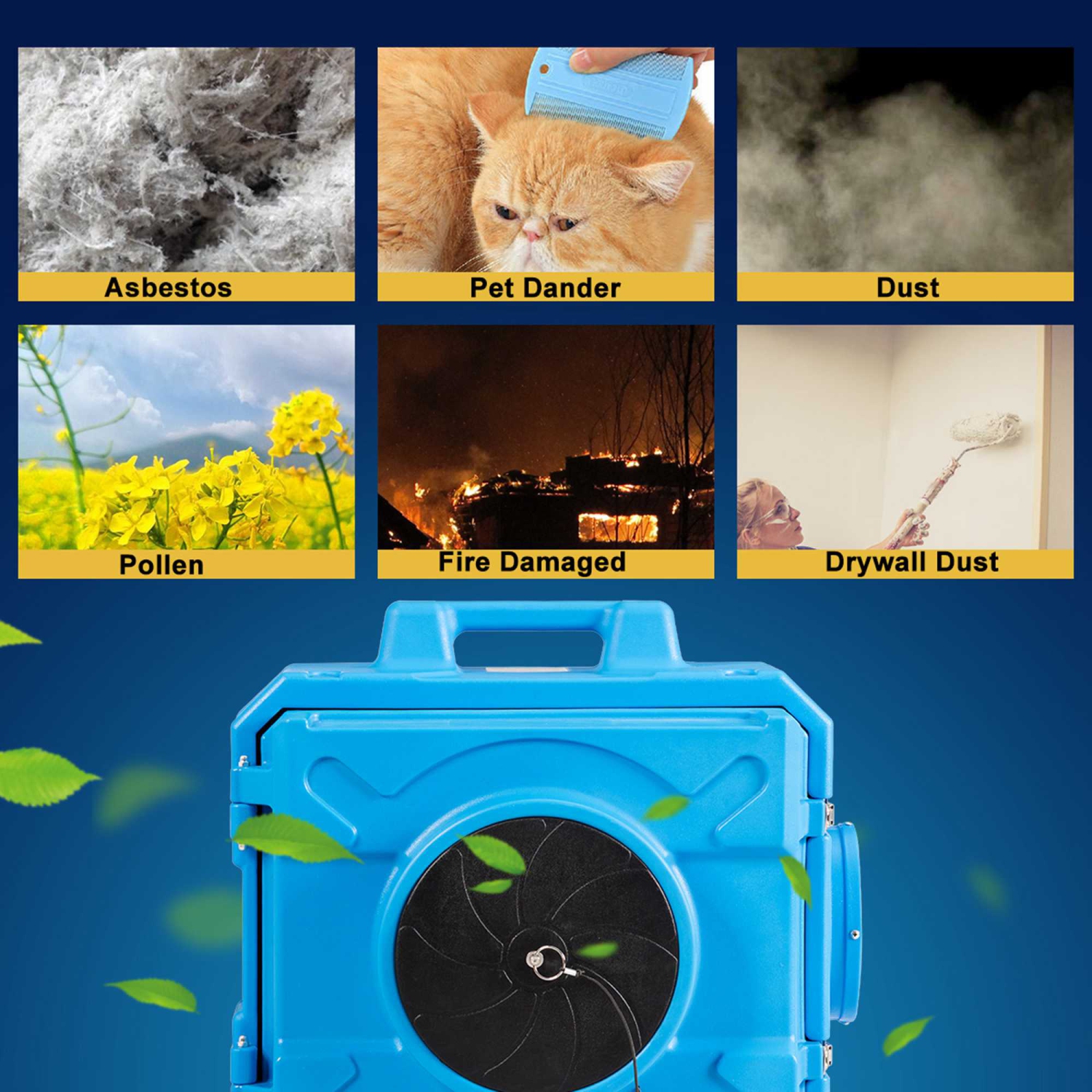 Costway Industrial Commercial HAPE Air Scrubber Negative Air Purifier For 500-2000sq.ft