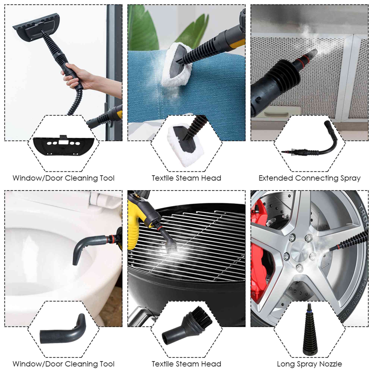 Costway Multifunction Portable Steamer Household Steam Cleaner 1050W W/Attachments