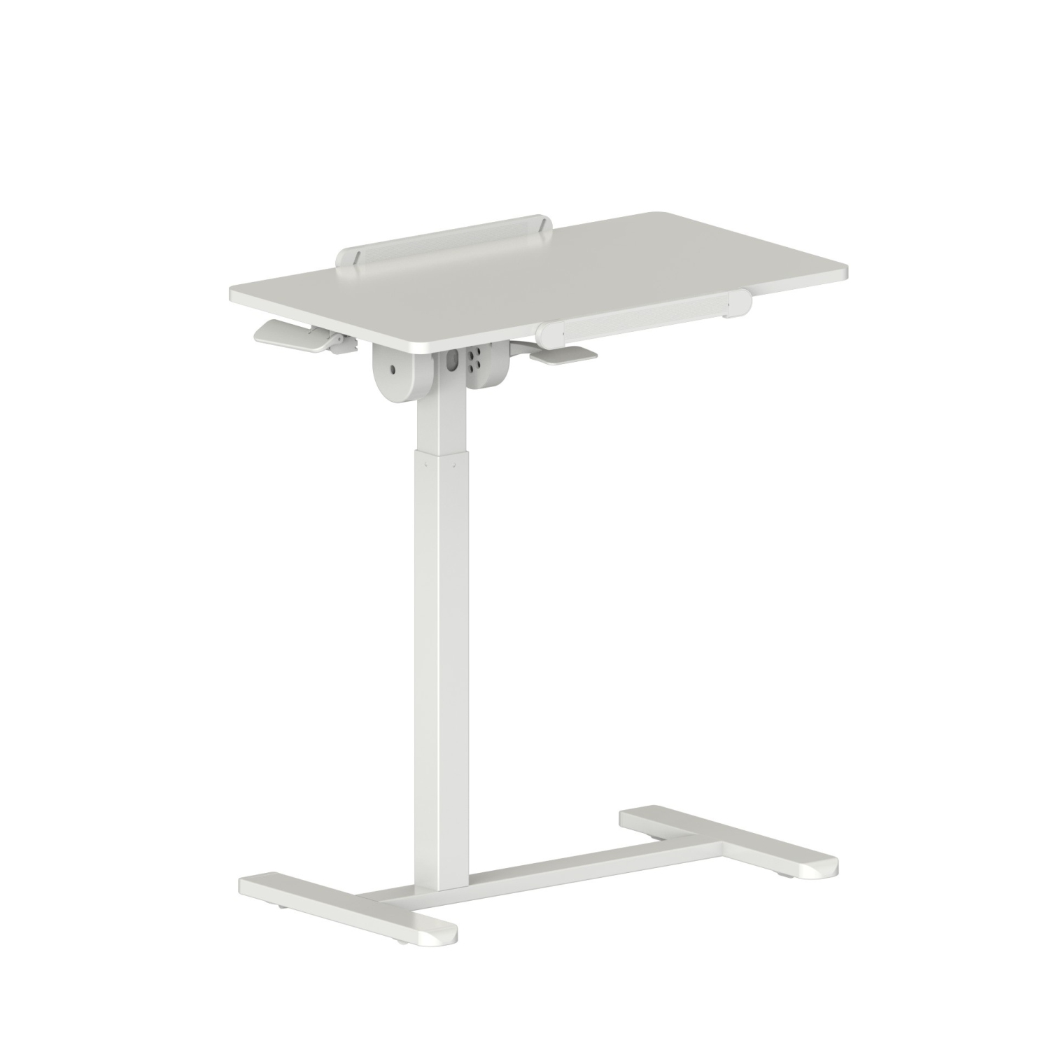 Uplite Height Adjustable Overbed Laptop Desk with Wheels, Rolling Bedside Tray for Office, Hospitable & Home Use - Tilting Sit Stand Desk Cart