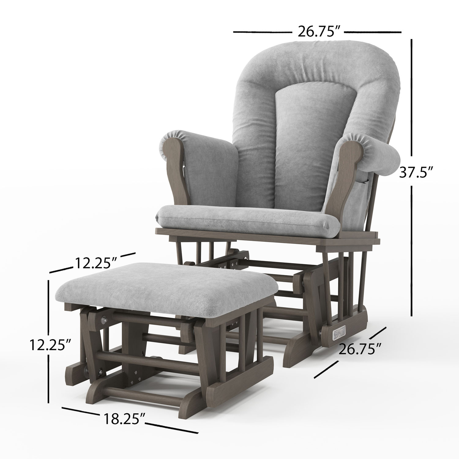 Grey glider rocker on sale