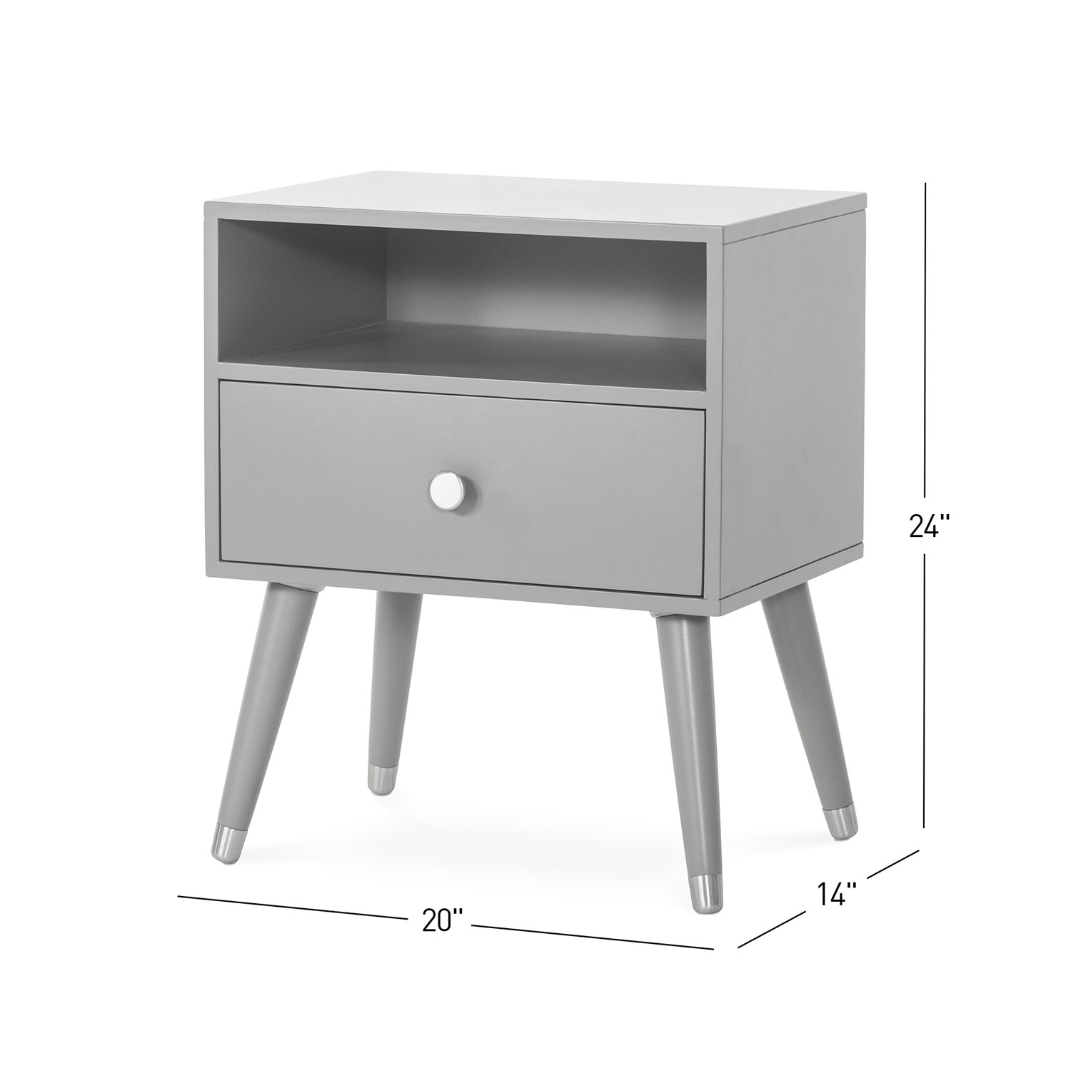 Forever Eclectic Mod Modern 1 Drawer 1 Shelf Kids Nightstand Cool Grey Best Buy Canada