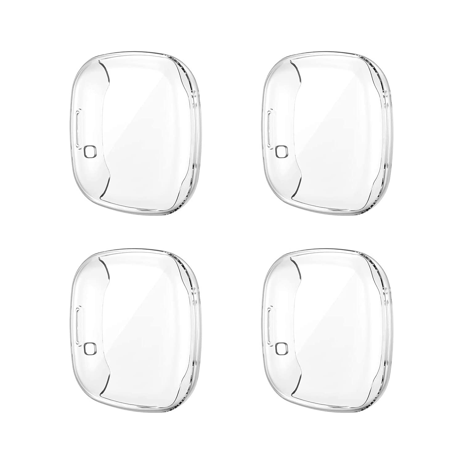 Paquet de 4 étuis protecteurs d'écran en TPU souple, naor compatible avec les Sense/Versa 3 de Fitbit, couverture intégrale