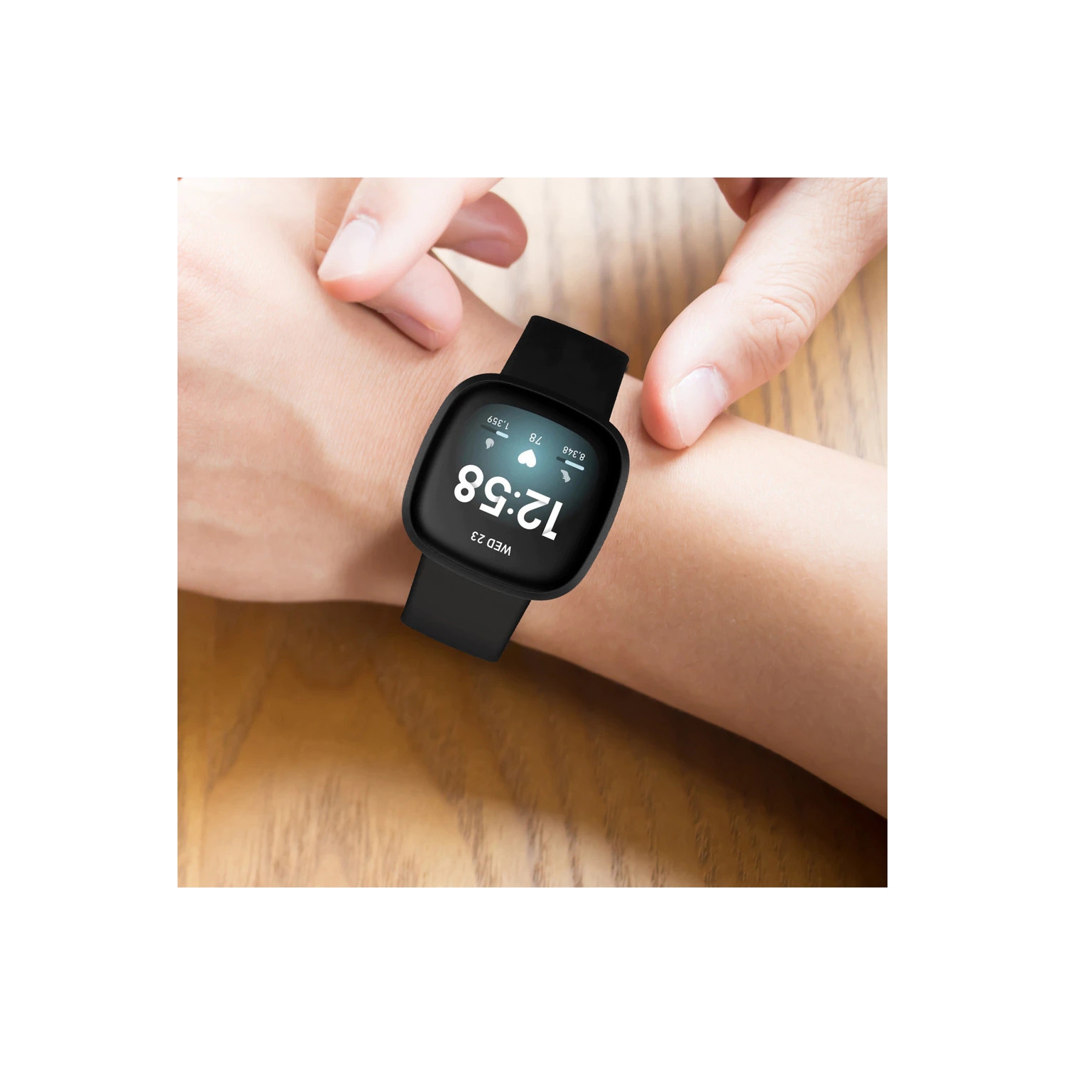 Bracelets de rechange de navor compatibles avec Fitbit Versa 3/Fitbit Sense, bracelet sport souple en TPU - accessoires de montre intelligente pour