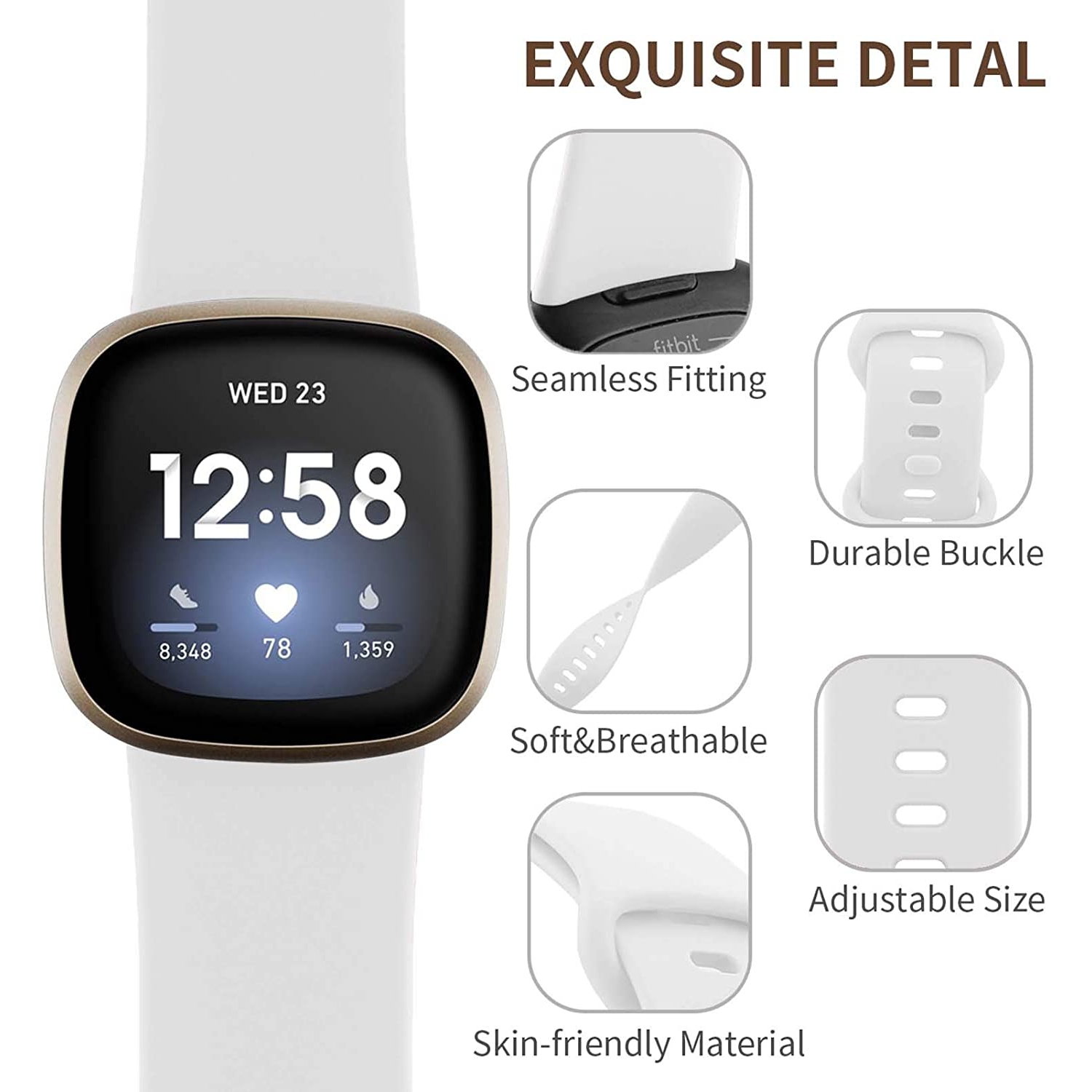 Fitbit versa hot sale band material