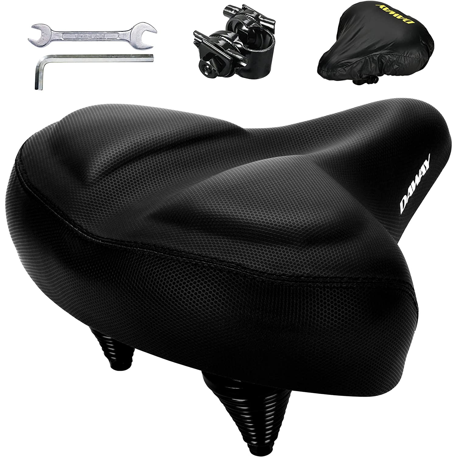 Comfortable Oversized Bike Seat - Compatible with Peloton, Exercise, Mountain or Road Bikes, Extra Wide Bicycle Saddle Replacement with Memory Foam