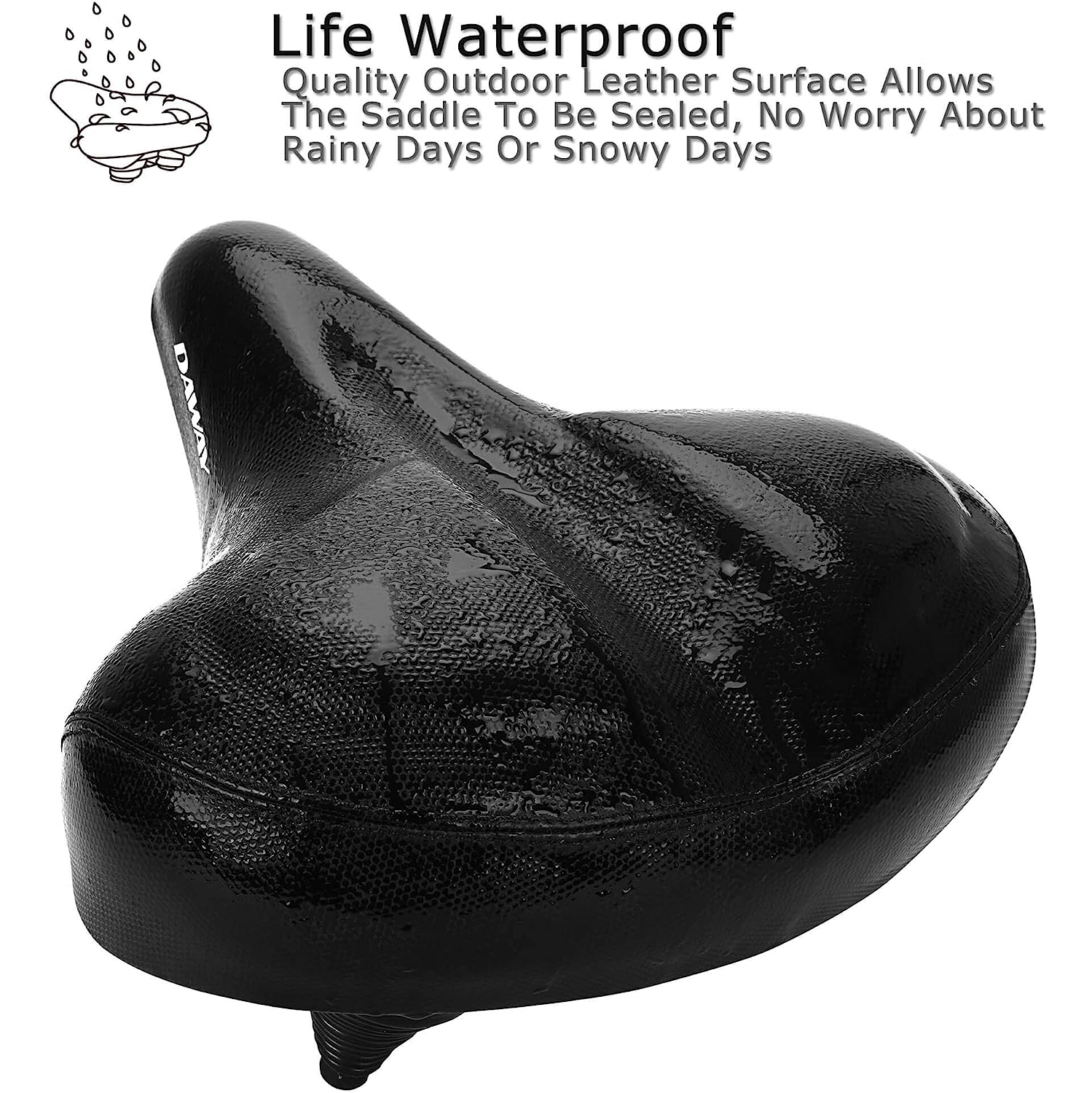 Comfortable Oversized Bike Seat - Compatible with Peloton, Exercise, Mountain or Road Bikes, Extra Wide Bicycle Saddle Replacement with Memory Foam