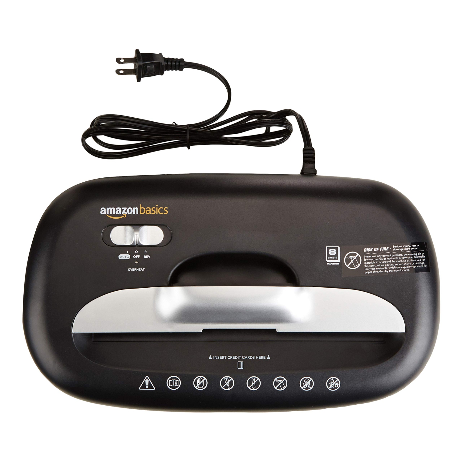 AmazonBasics 8-Sheet Cross-Cut Paper and Credit Card Home Office Shredder