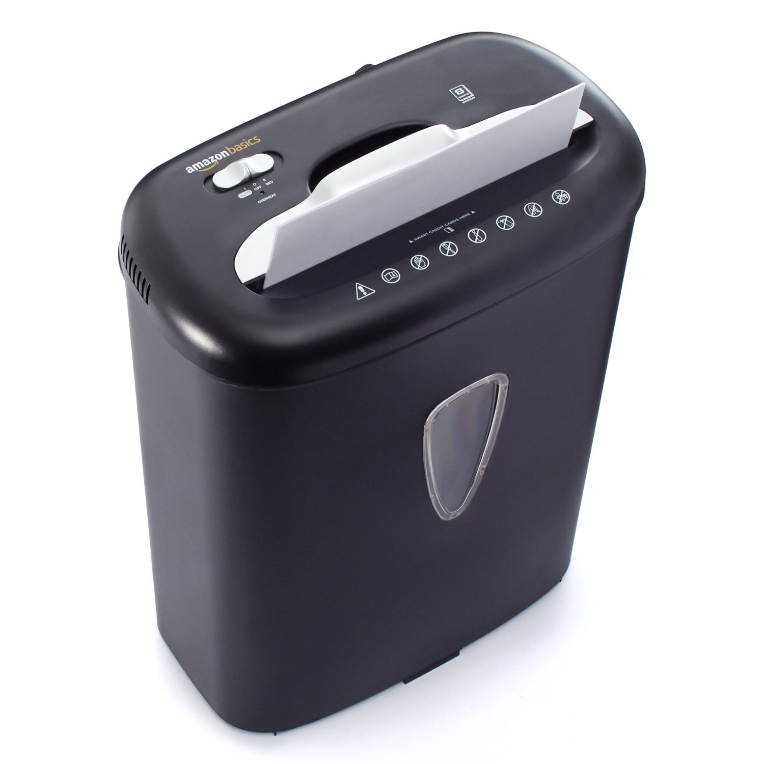 AmazonBasics 8-Sheet Cross-Cut Paper and Credit Card Home Office Shredder