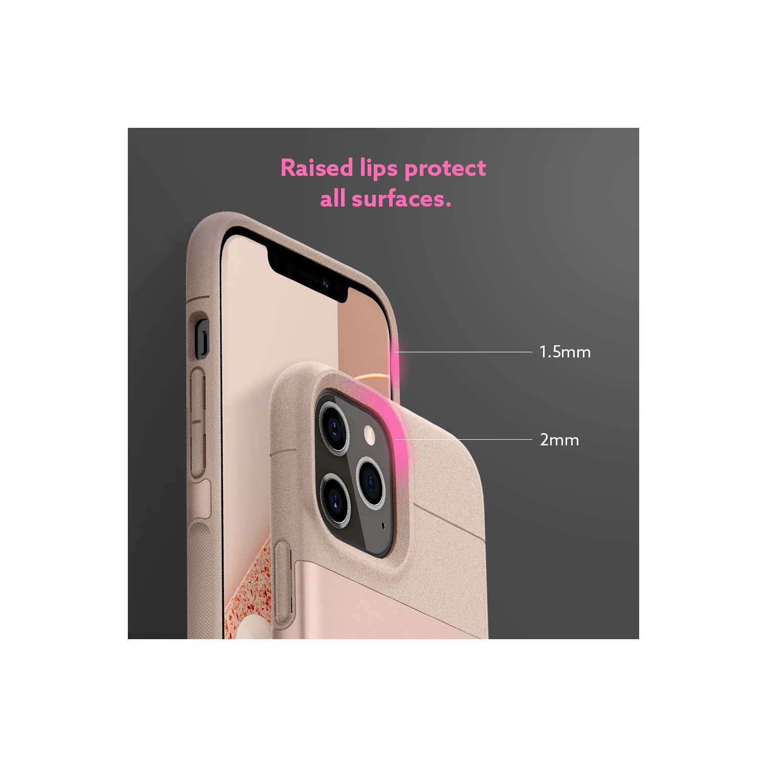 Caseology Legion for Apple iPhone 12 Pro Case for iPhone 12 Case - Stone Pink