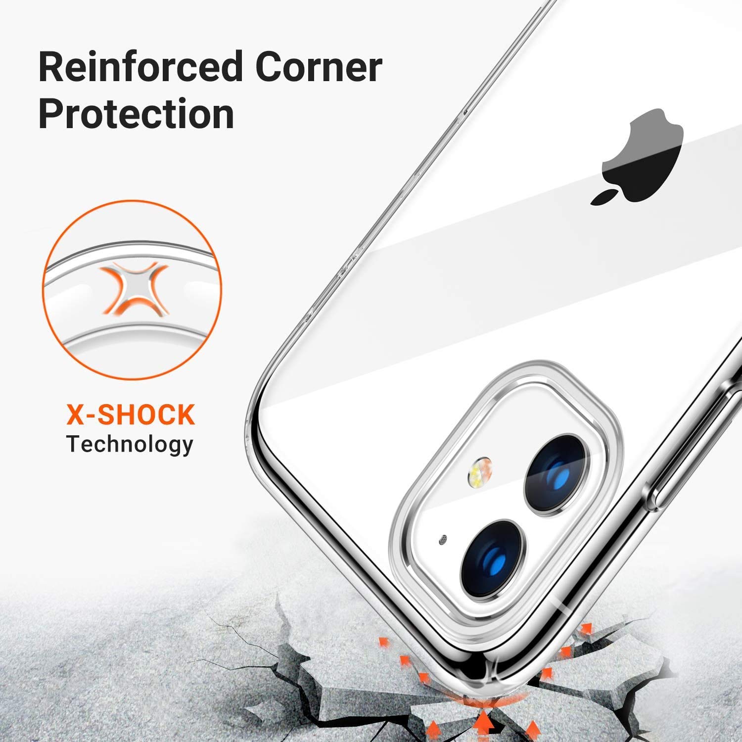 OIEILI Crystal Clear with Apple iPhone 11 Case, Anti-Yellow Slim Soft TPU Anti-Scratch Shockproof Cover Thin Protective