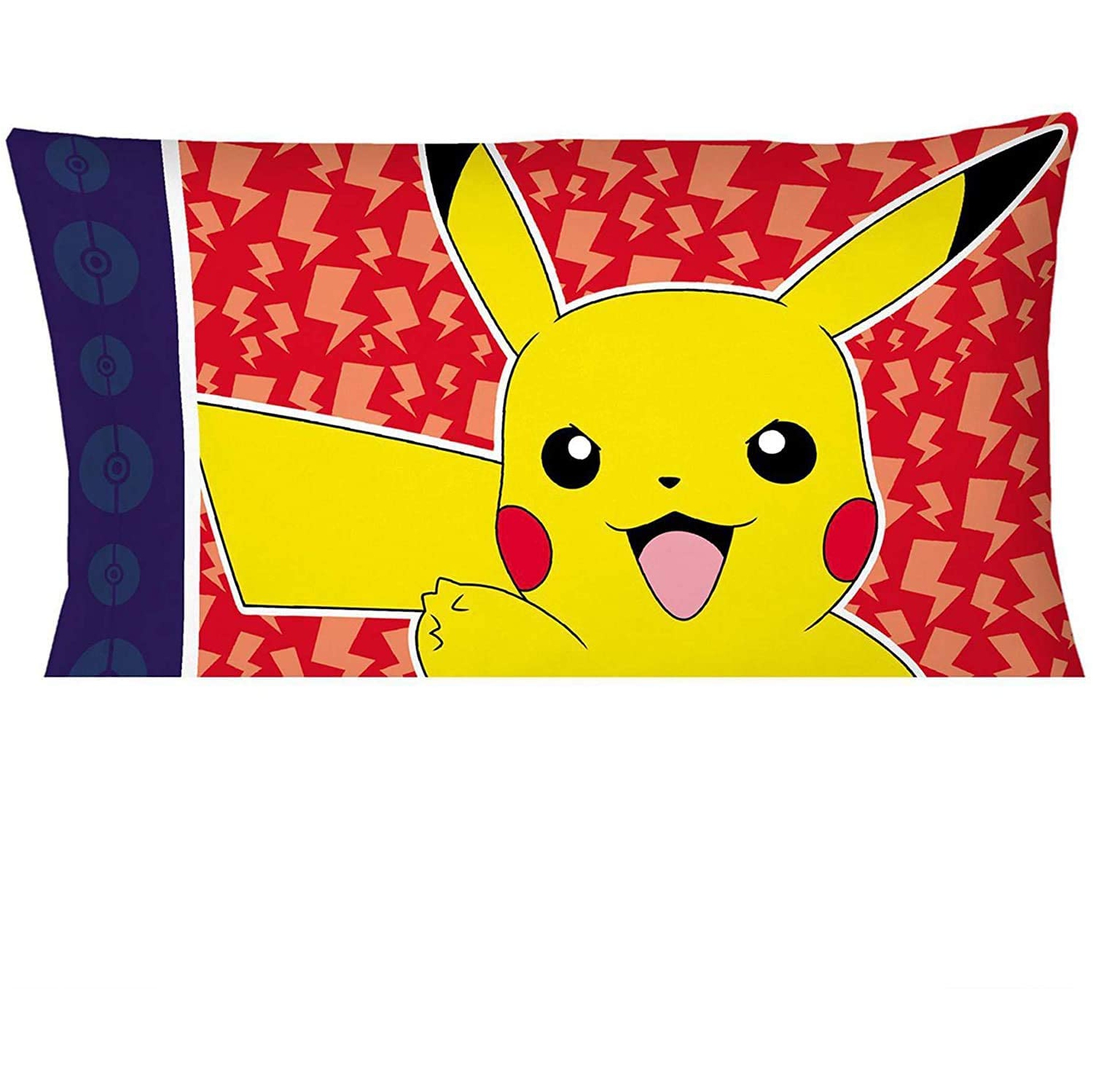 Pokemon Pillowcase Pika Pika Pikachu Reversible Pillowcase for Kids - 20 X 30 Inch (1 Piece Pillow Case Only)