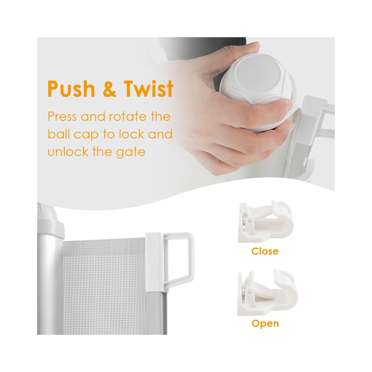 Costway Retractable Mesh Gates Pets Safety Gate w/ Easy Latch & Flexible Design