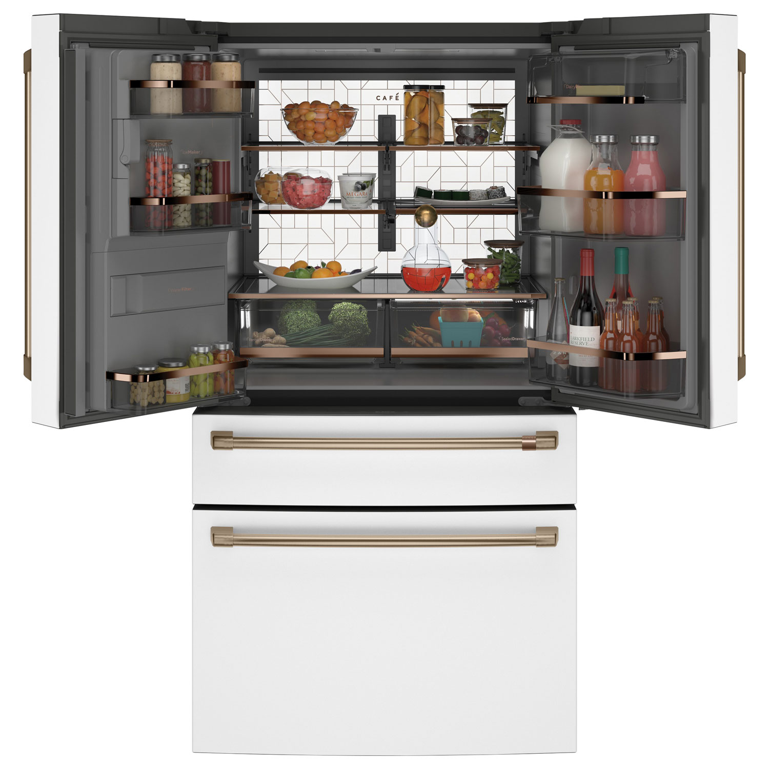 Café 36" 27.8 Cu. Ft. French Door Refrigerator w/ Water & Ice Dispenser - Matte White