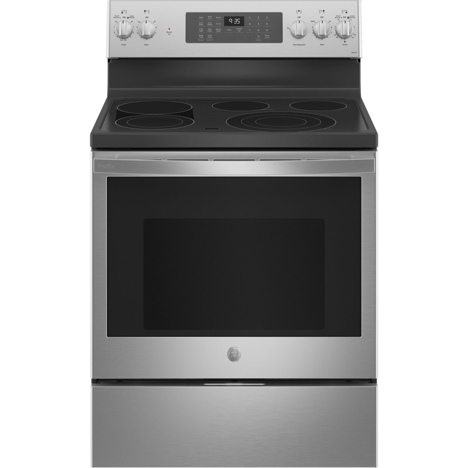 GE Profile 30" 5.3 Cu. Ft. True Convection Freestanding Electric Air Fry Range (PB935YPFS) - Stainless